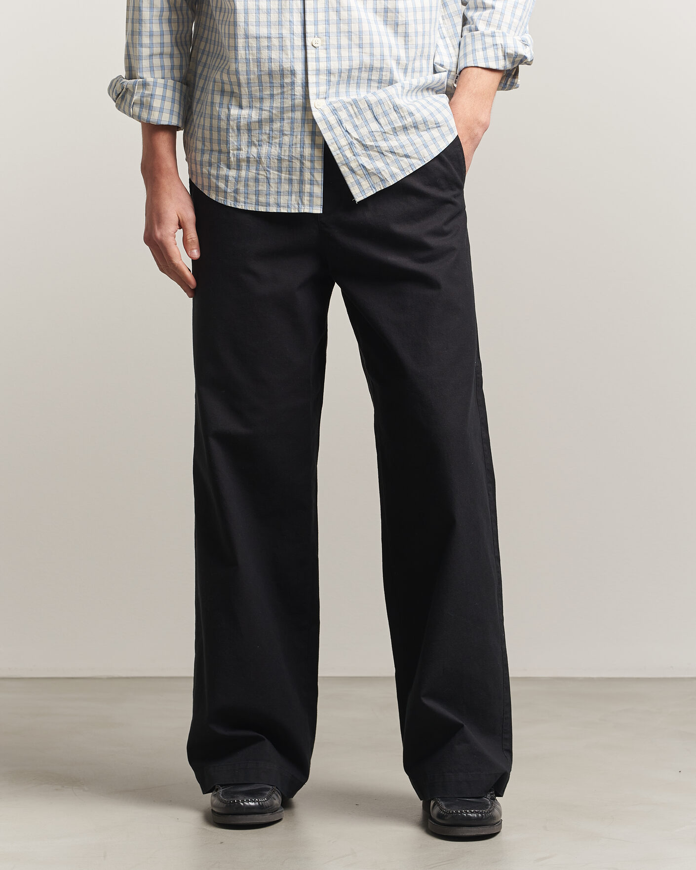Herre | Bukser | A.P.C. | Lou Cotton/Linen Drawstring Trousers Faded Black