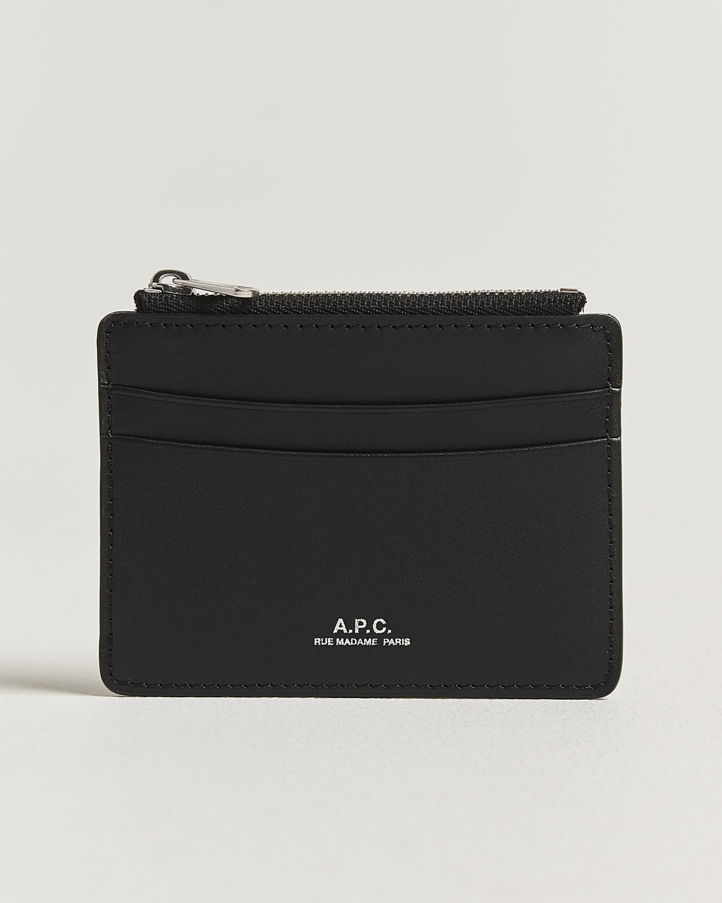 Herre | Lommebøker | A.P.C. | Zip Calf Leather Card Holder Black