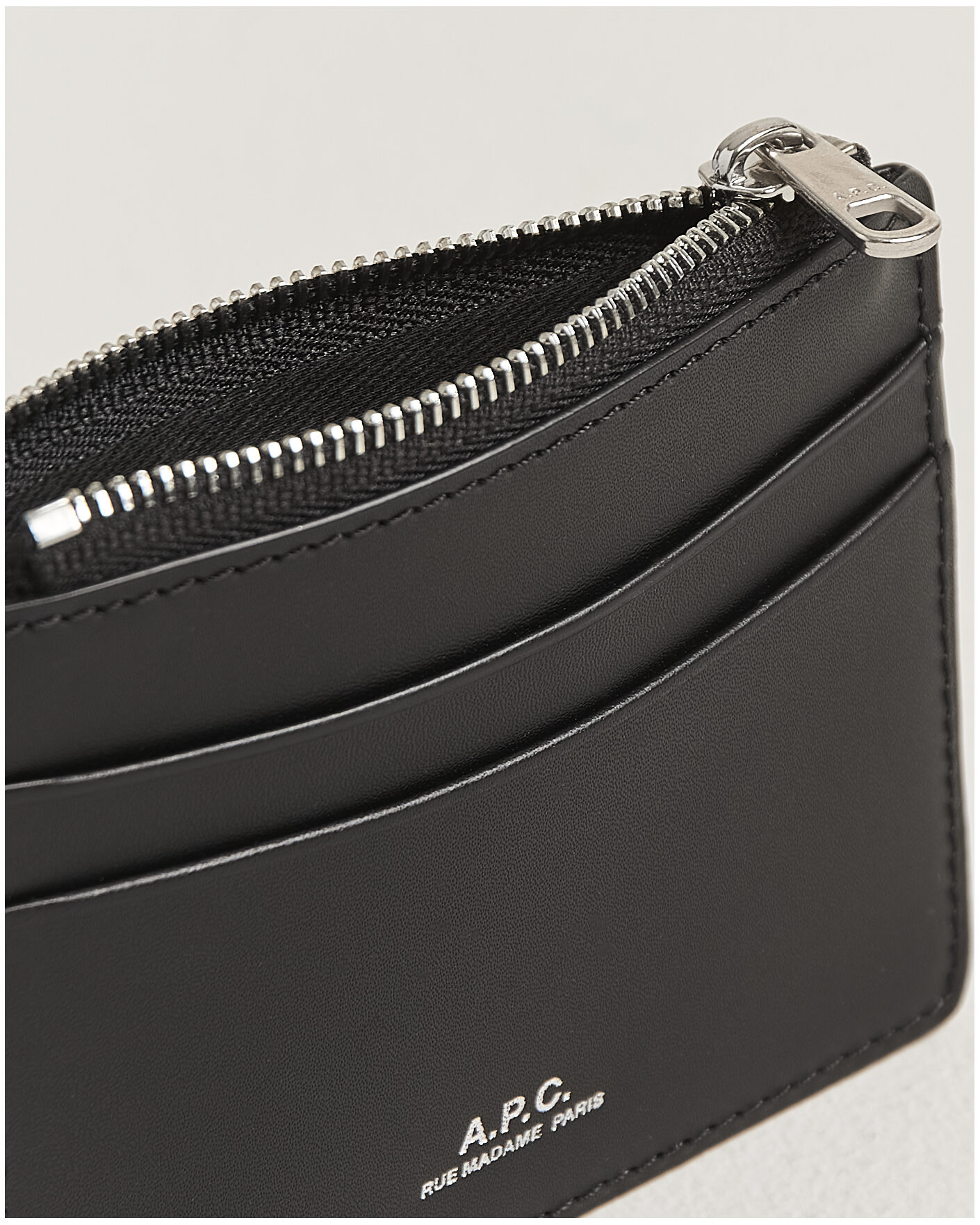 Herre | Lommebøker | A.P.C. | Zip Calf Leather Card Holder Black
