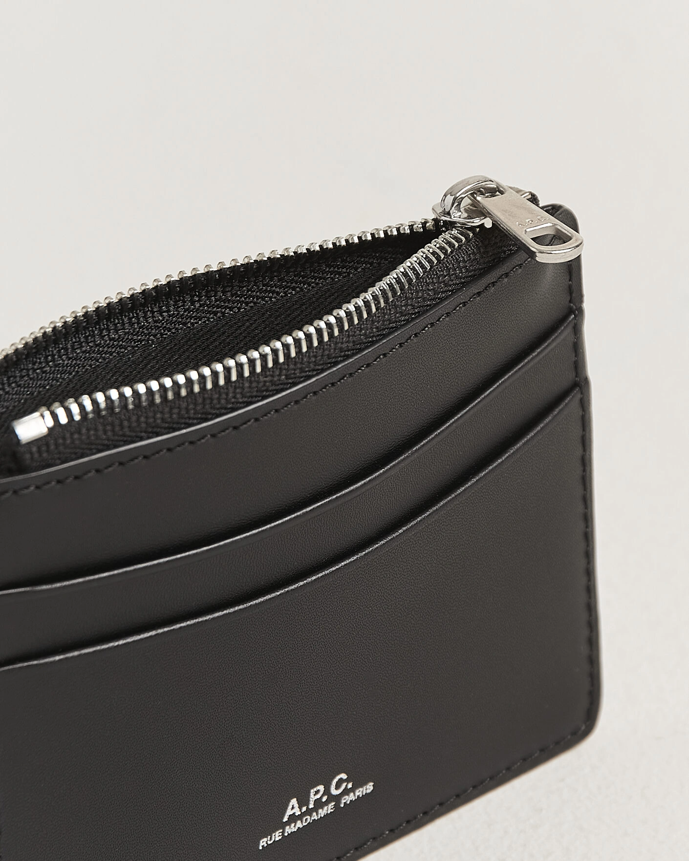 Herre | Lommebøker | A.P.C. | Zip Calf Leather Card Holder Black