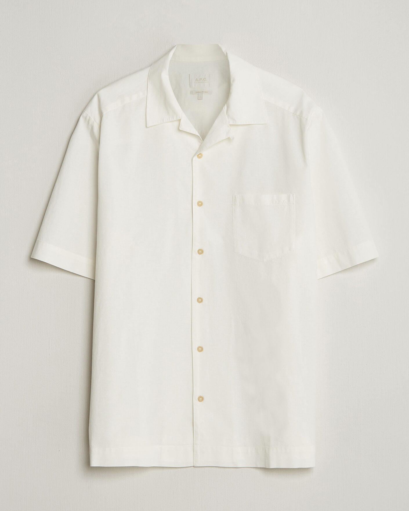 Herre | Skjorter | A.P.C. | Jude Cotton/Linen Short Sleeve Shirt White
