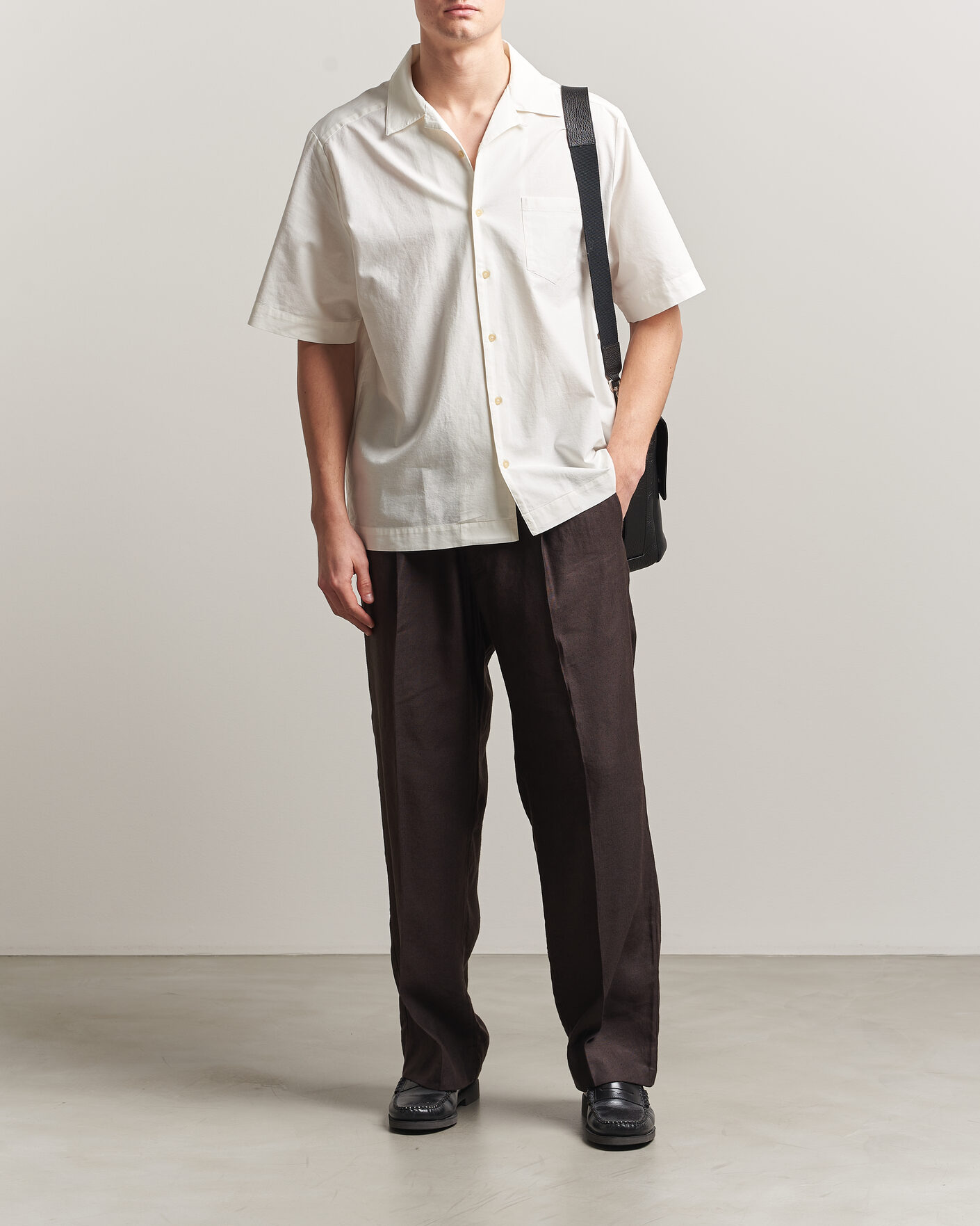 Herre | Skjorter | A.P.C. | Jude Cotton/Linen Short Sleeve Shirt White