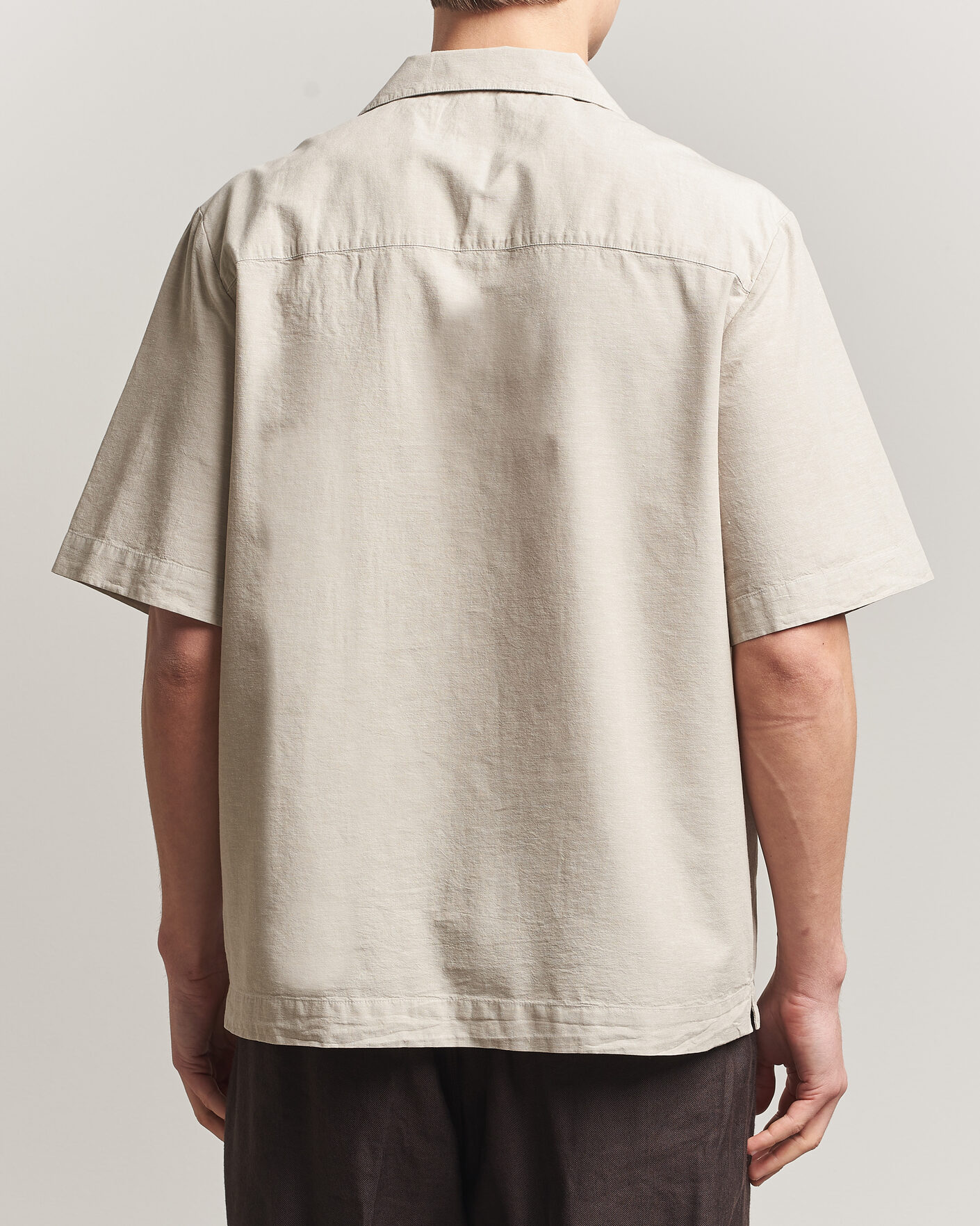 Herre | Skjorter | A.P.C. | Jude Cotton/Linen Short Sleeve Shirt Sage Green