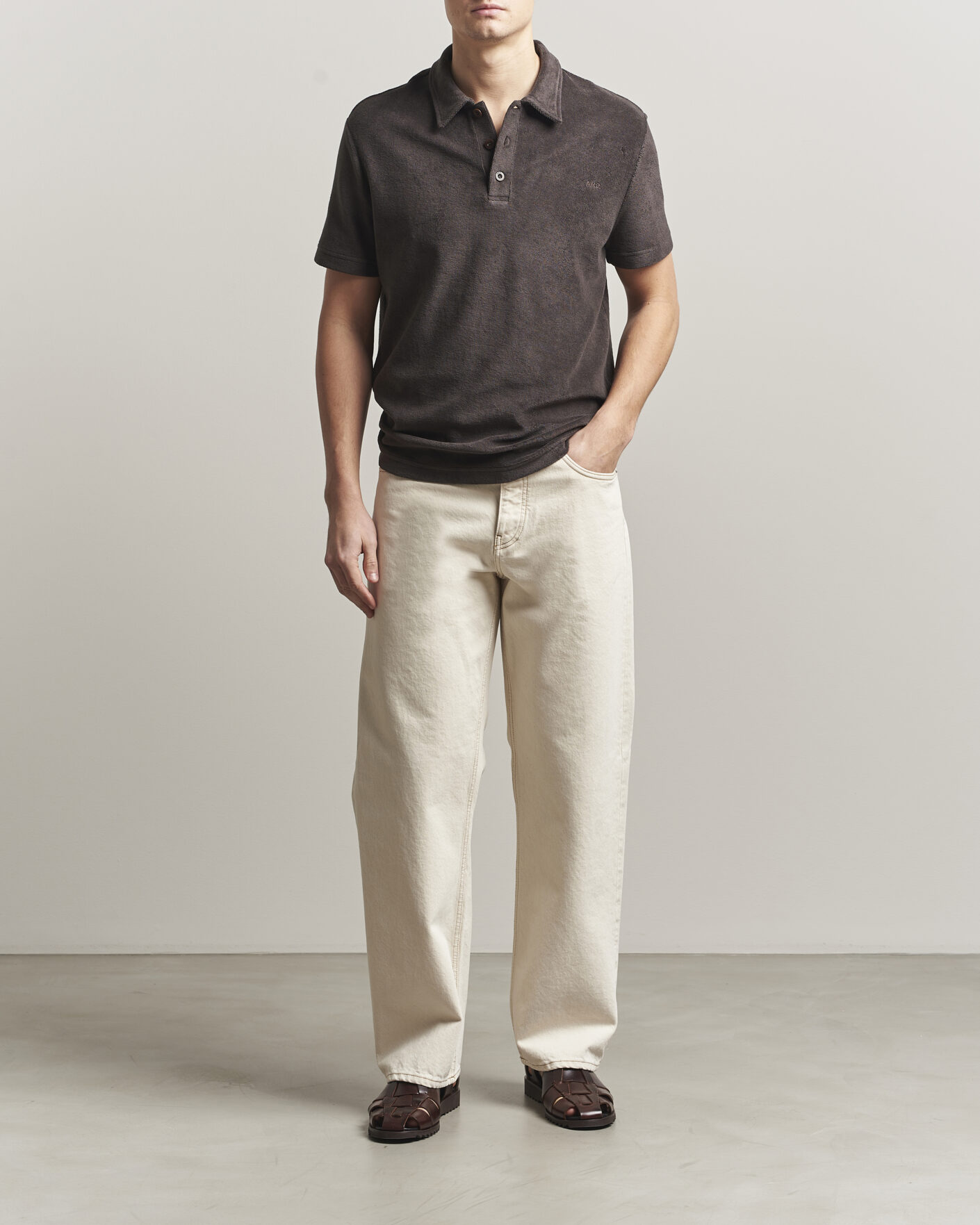 Herre | Pikéer | A.P.C. | Julian Cotton Knitted Polo Brown