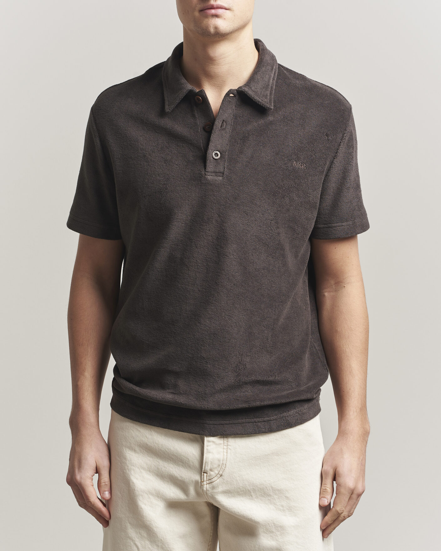 Herre | Pikéer | A.P.C. | Julian Cotton Knitted Polo Brown