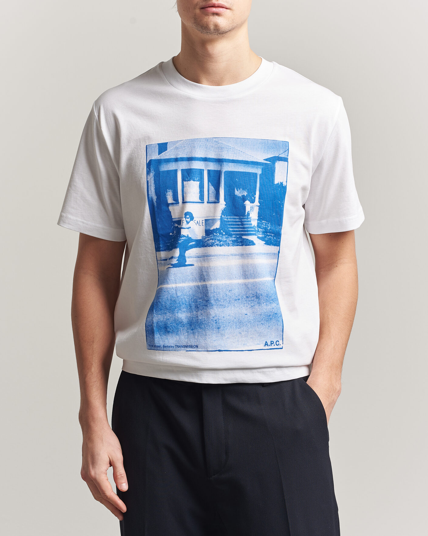 Herre | T-Shirts | A.P.C. | Cali Printed T-Shirt Blue