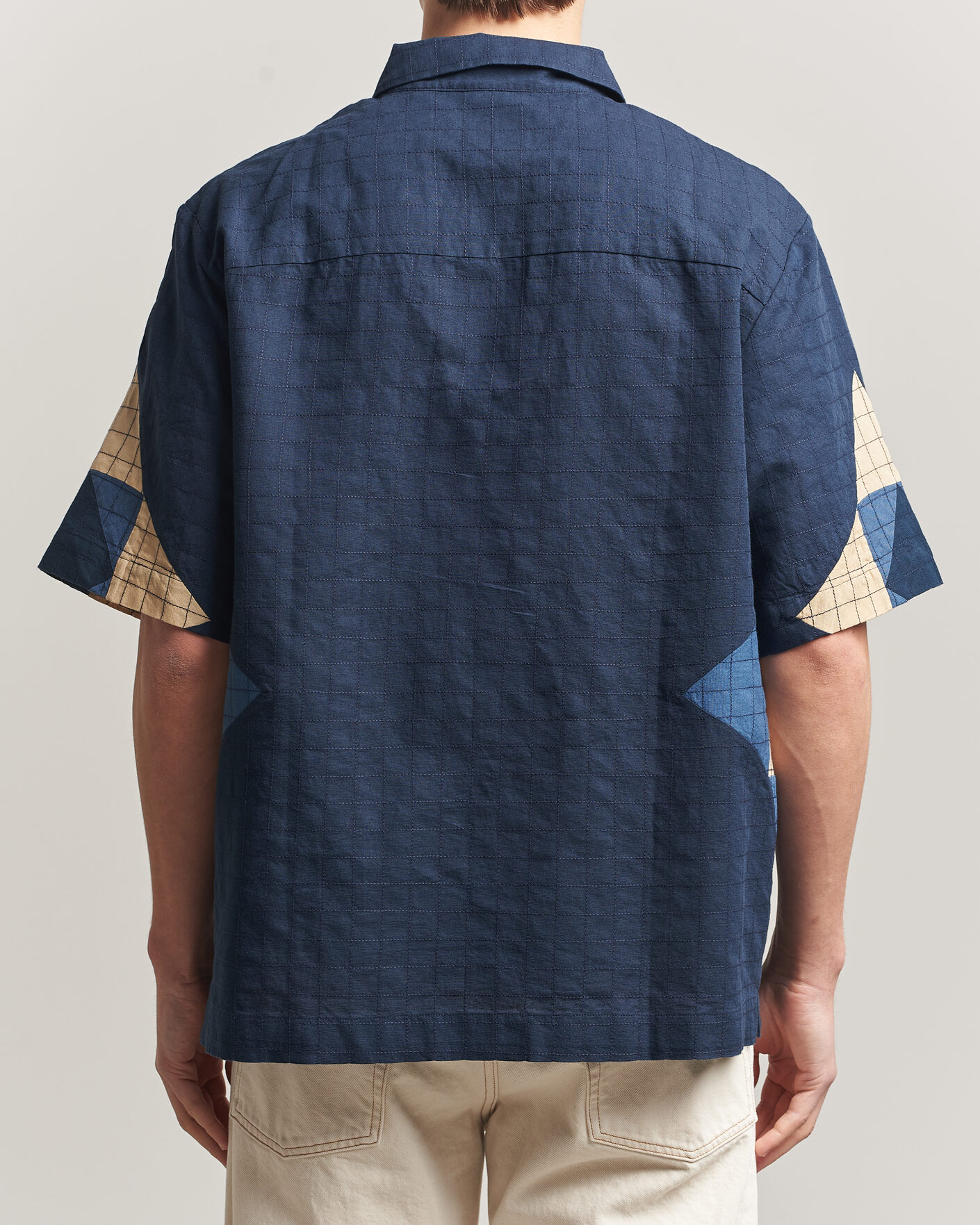 Herre | Skjorter | A.P.C. | Patchwork Short Sleeve Indigo