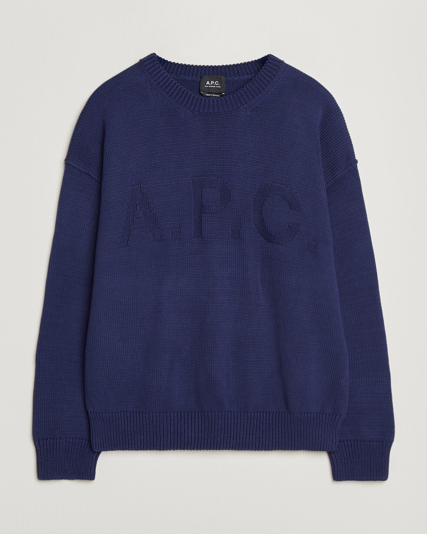 Herre | Gensere | A.P.C. | Leo Cotton Knitted Sweater Dark Blue