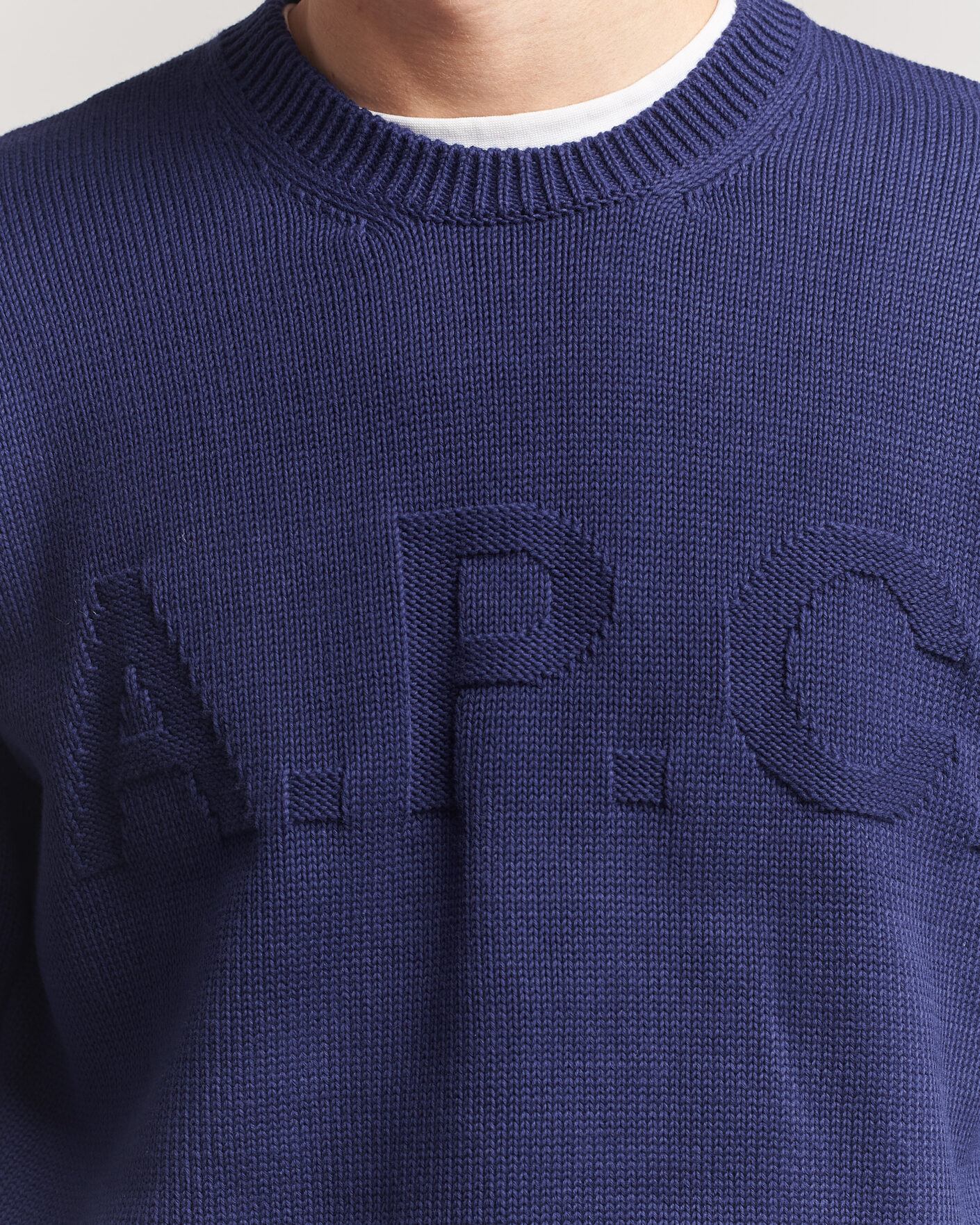 Herre | Gensere | A.P.C. | Leo Cotton Knitted Sweater Dark Blue