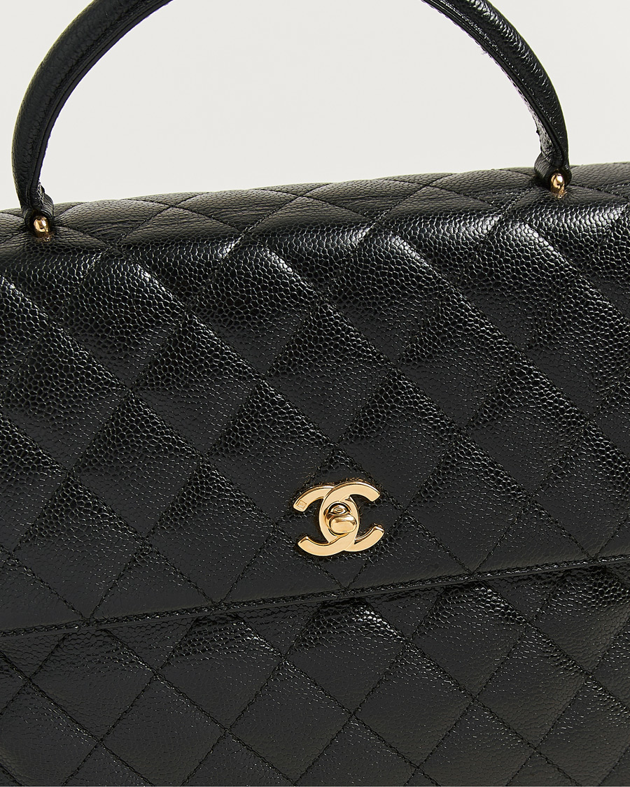 Herre | Pre-Owned & Vintage Bags | Chanel Pre-Owned | Kelly Top Handle Bag Caviar Black