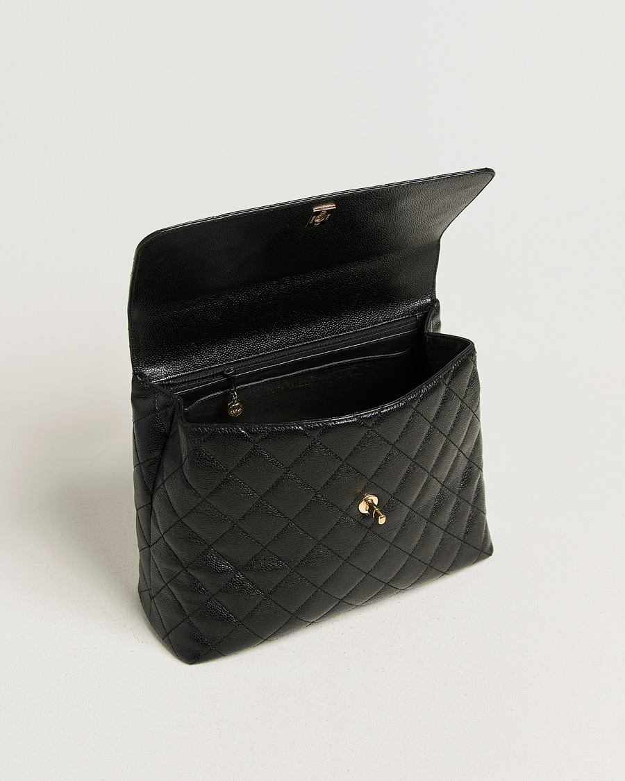 Herre | Pre-Owned & Vintage Bags | Chanel Pre-Owned | Kelly Top Handle Bag Caviar Black