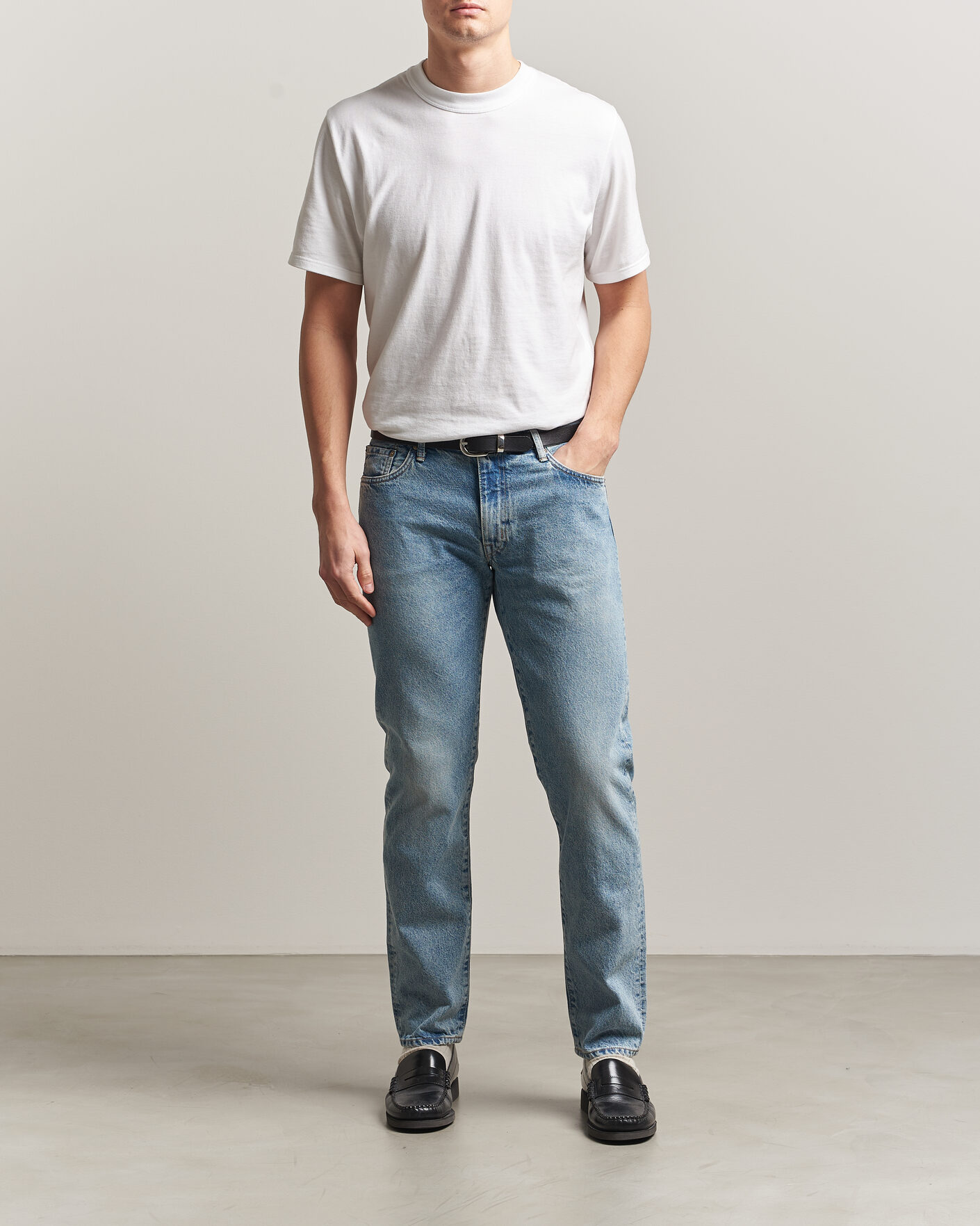 Herre | Jeans | EDWIN | Regular Tapered Jeans Used Light Blue