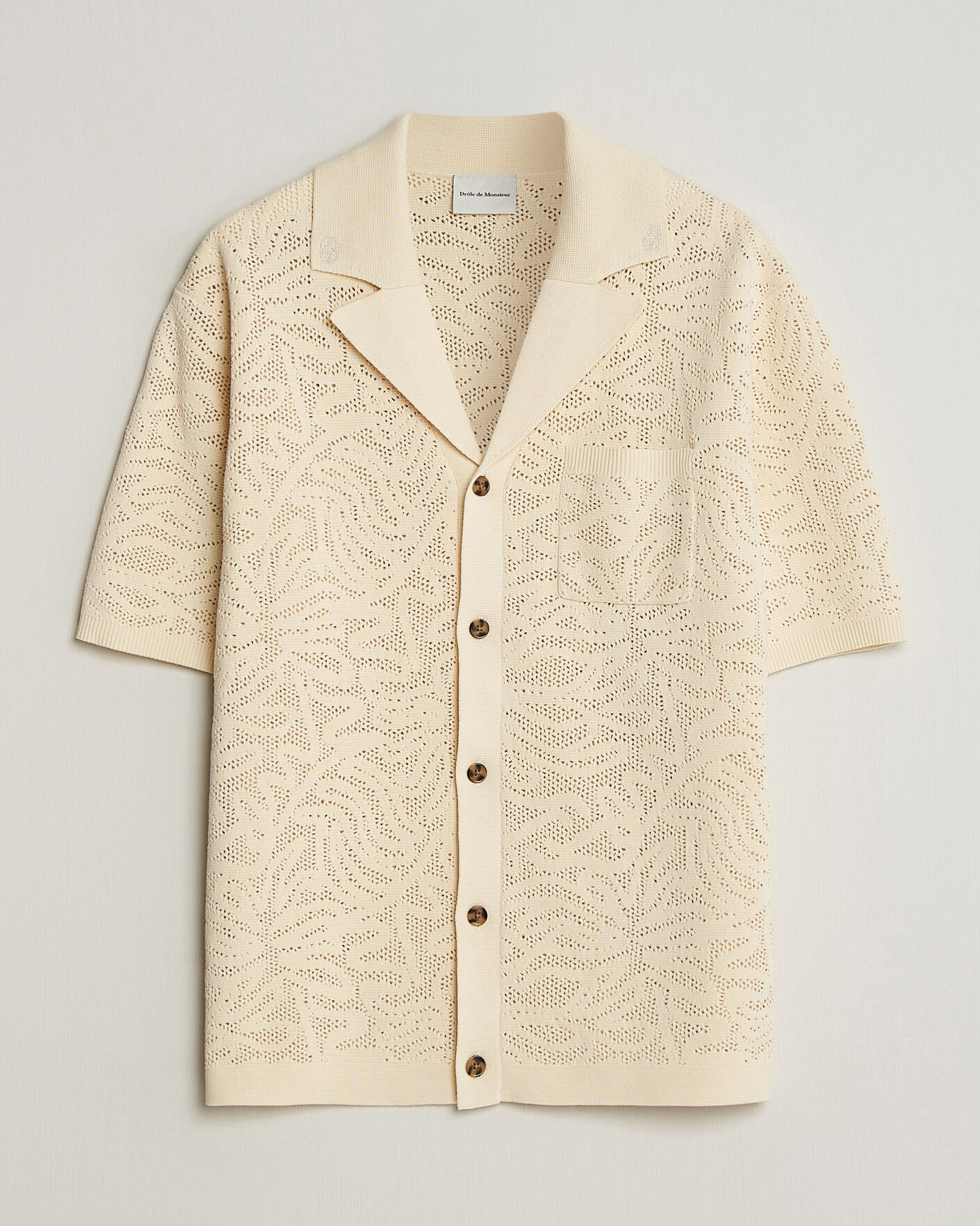 Herre | Skjorter | Drôle de Monsieur | Knitted Resort Shirt Off White