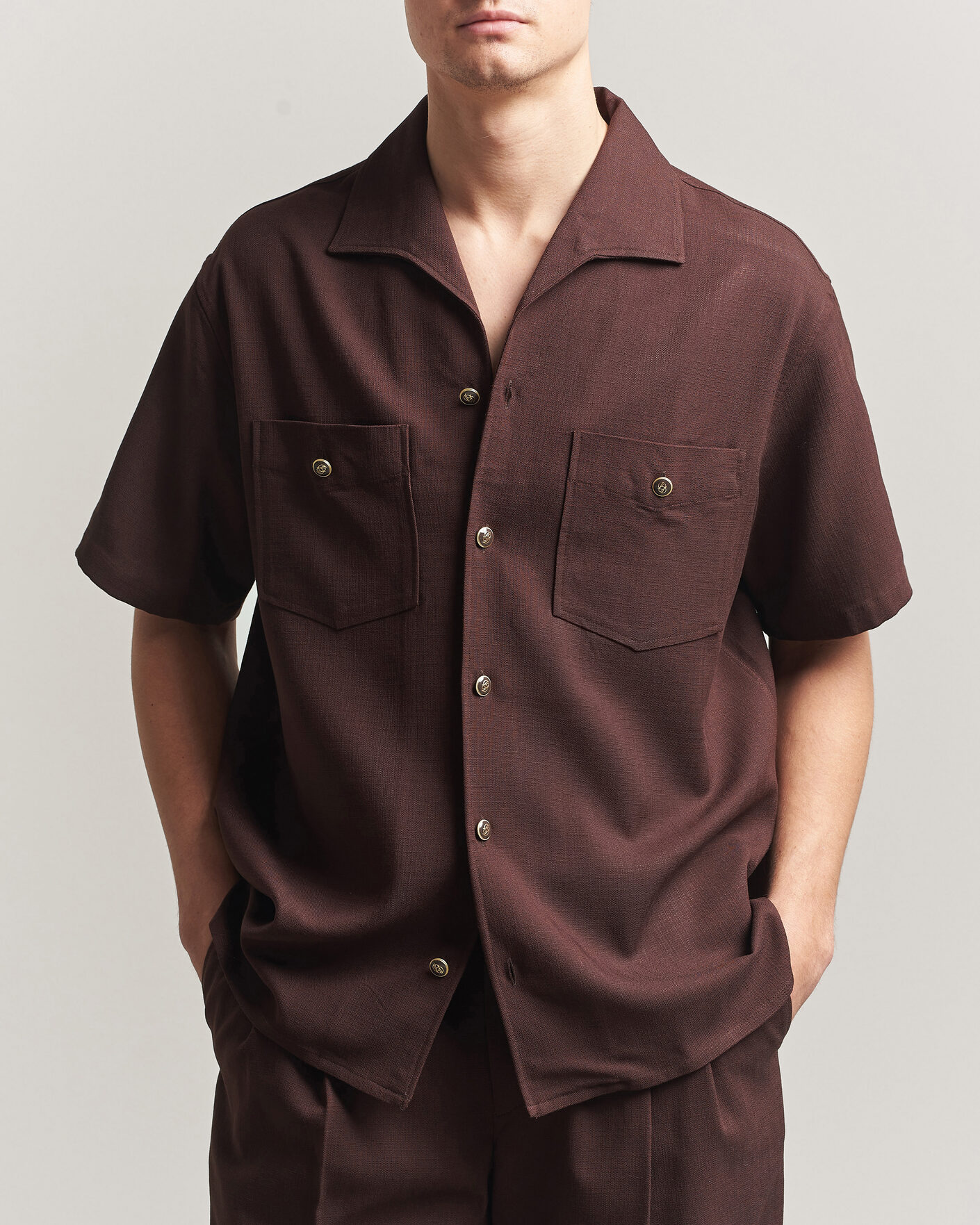 Herre | Skjorter | Drôle de Monsieur | Viscose Resort Shirt Brown