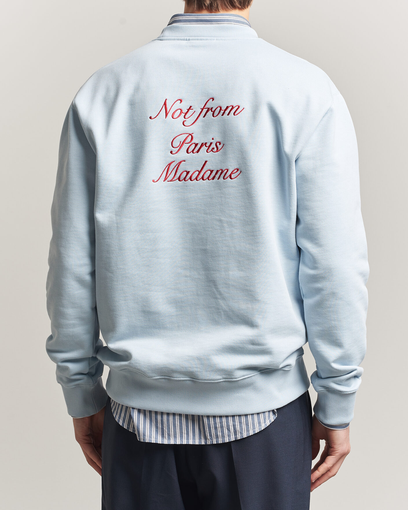 Herre | Gensere | Drôle de Monsieur | Slogan Cursive Sweatshirt Light Blue