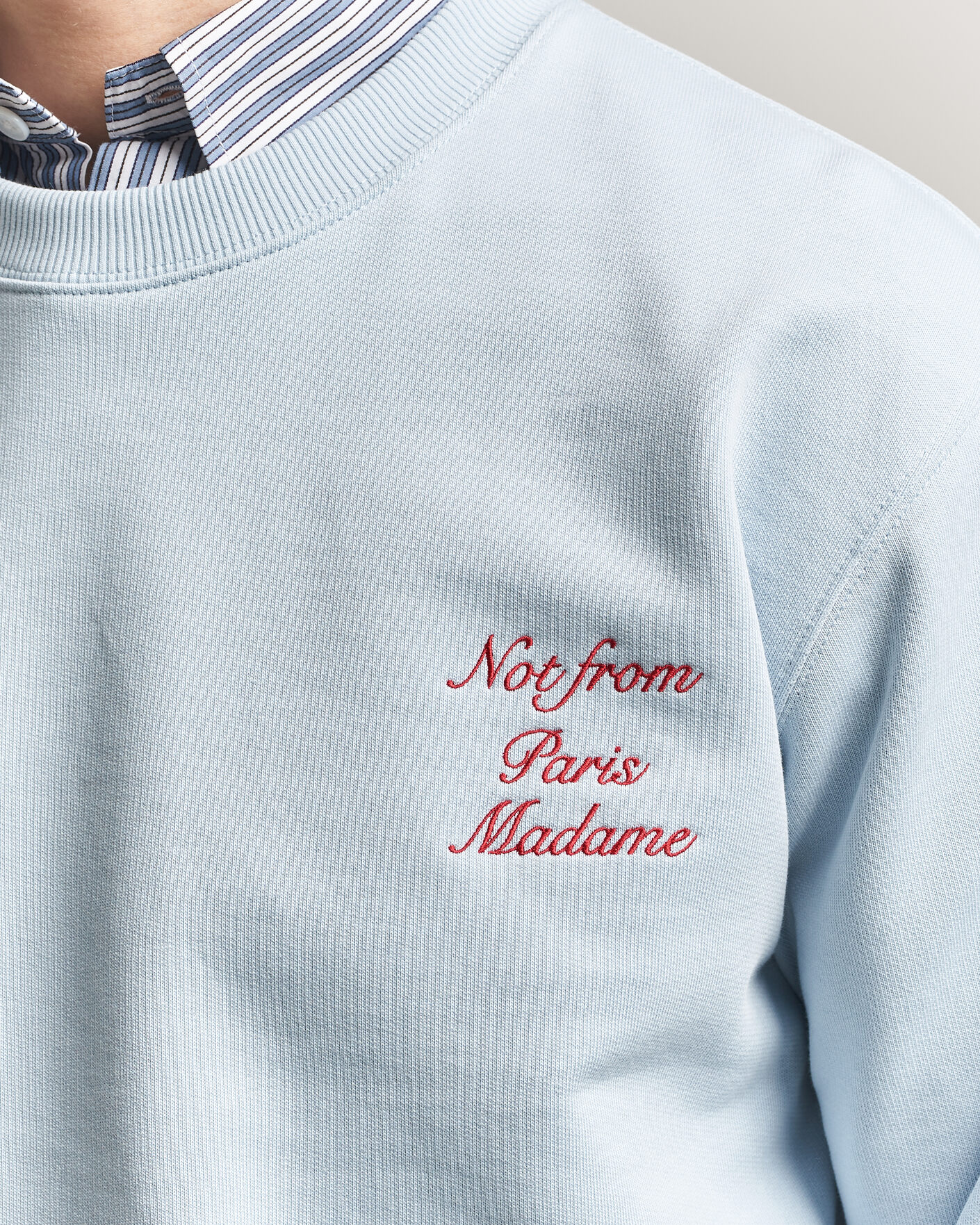 Herre | Gensere | Drôle de Monsieur | Slogan Cursive Sweatshirt Light Blue