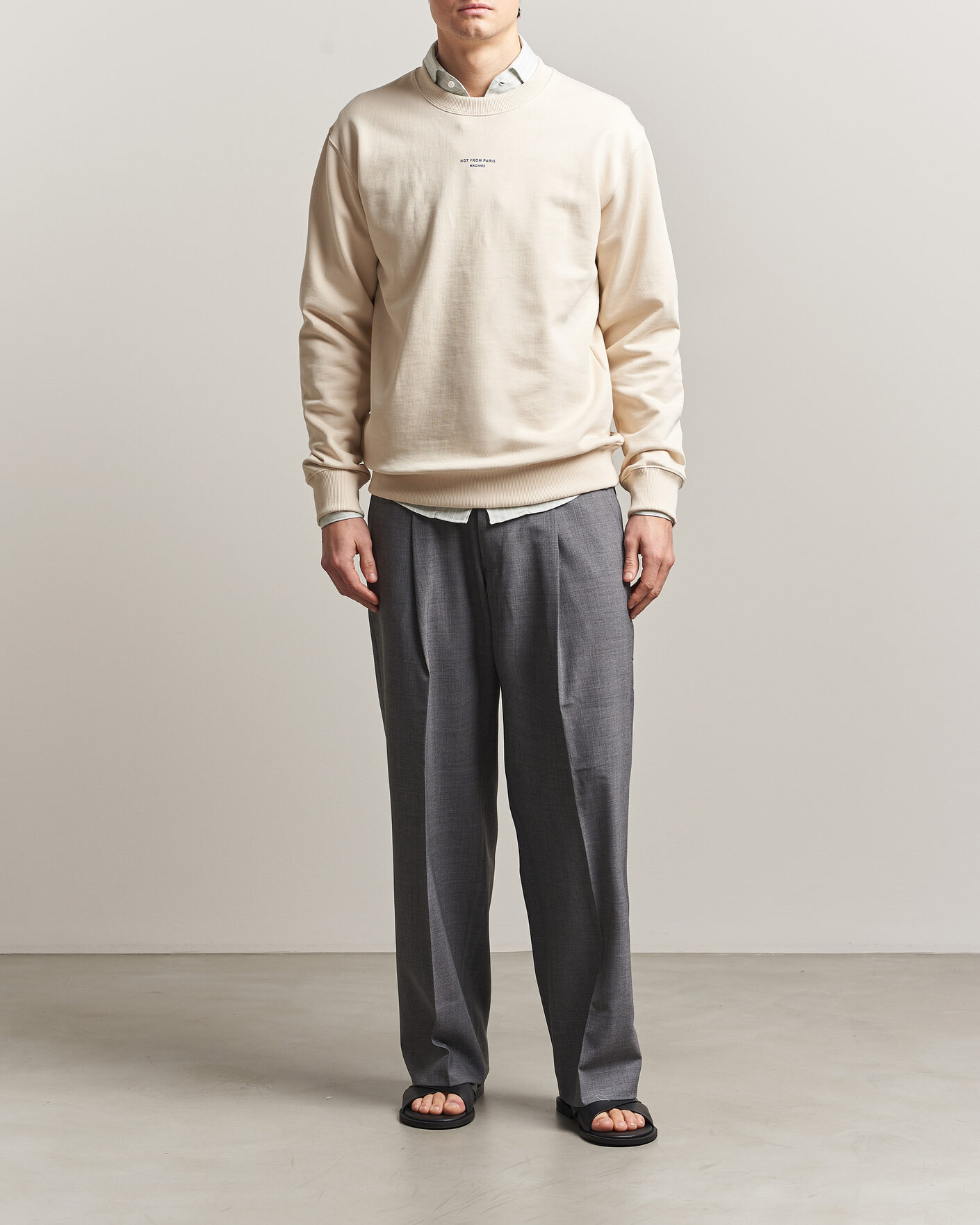 Herre | Gensere | Drôle de Monsieur | Classic Slogan Sweatshirt Sand