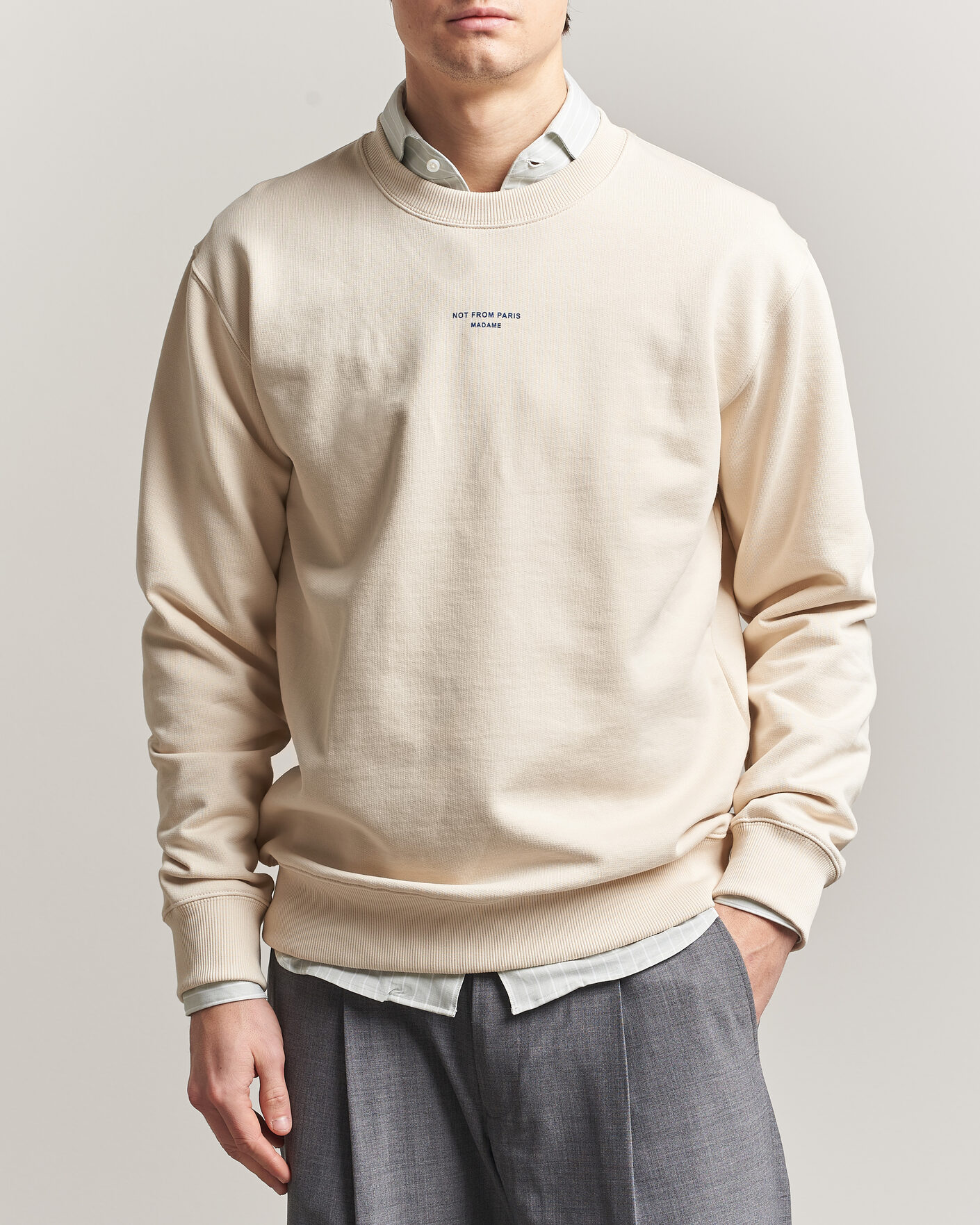 Herre | Gensere | Drôle de Monsieur | Classic Slogan Sweatshirt Sand