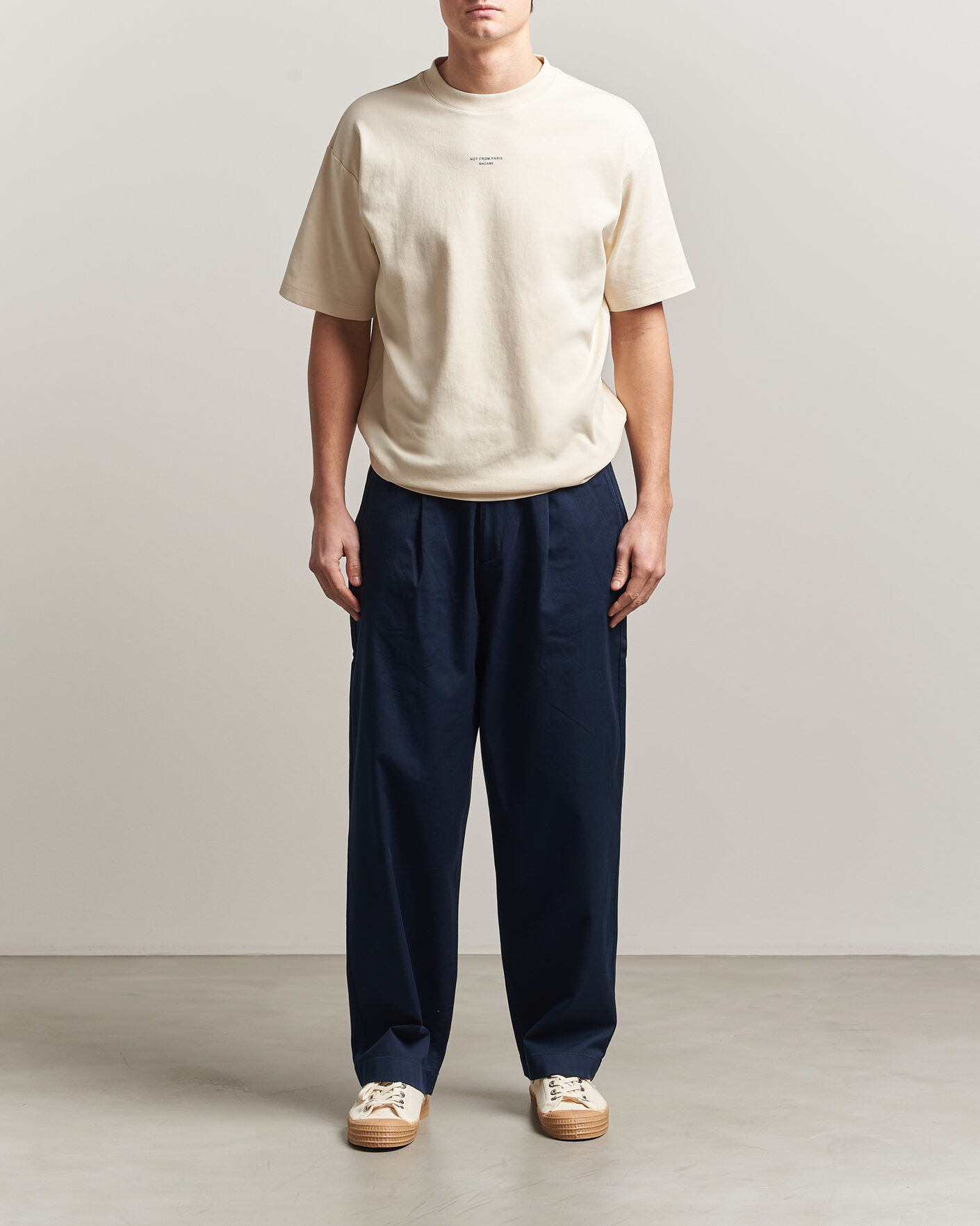 Herre | T-Shirts | Drôle de Monsieur | Classic Slogan T-Shirt Sand