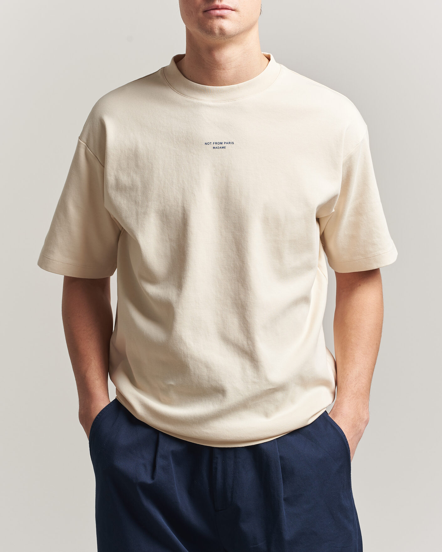 Herre | T-Shirts | Drôle de Monsieur | Classic Slogan T-Shirt Sand