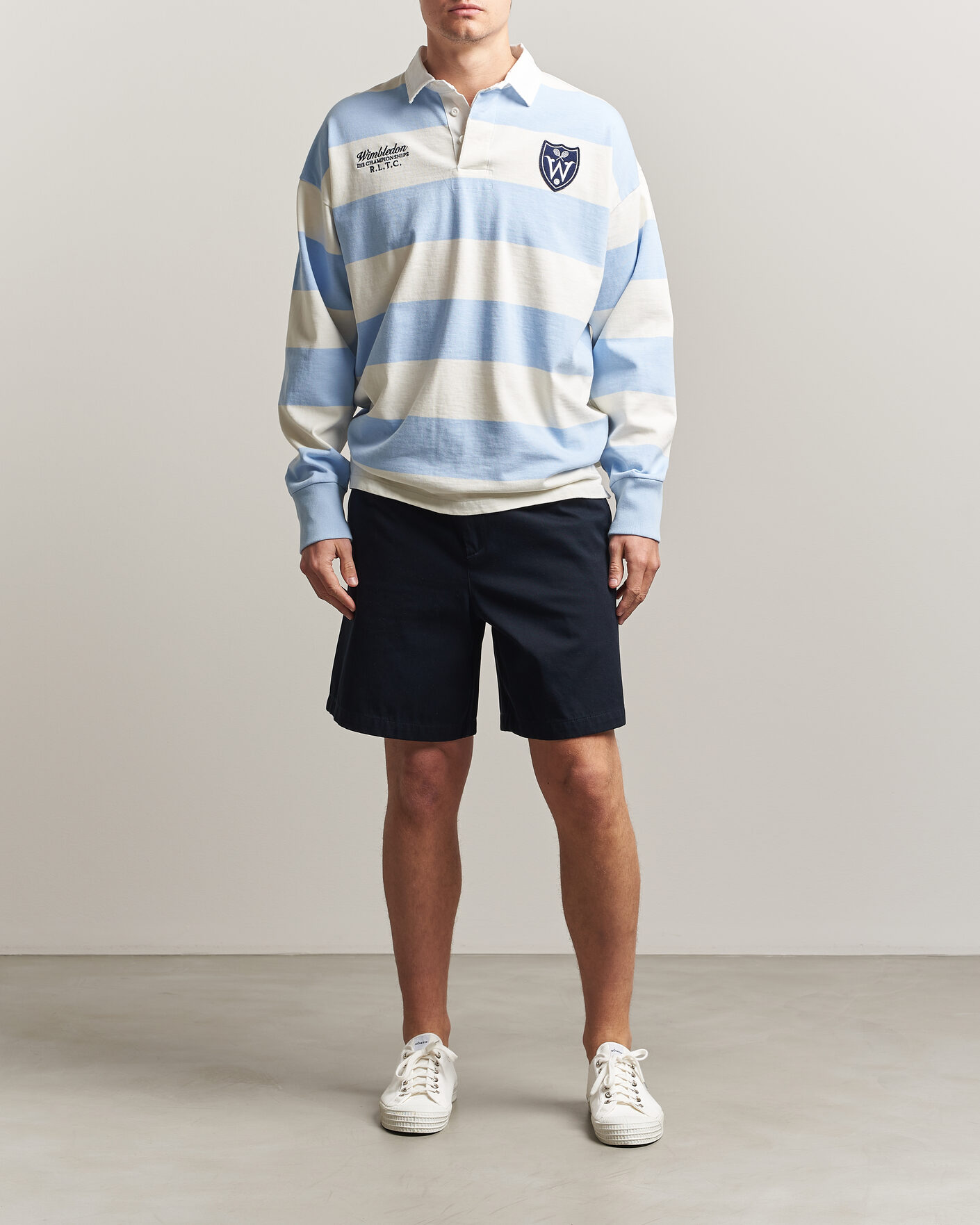 Herre | Gensere | Polo Ralph Lauren | Striped Rugby Pullover Office Blue/Deckwash White