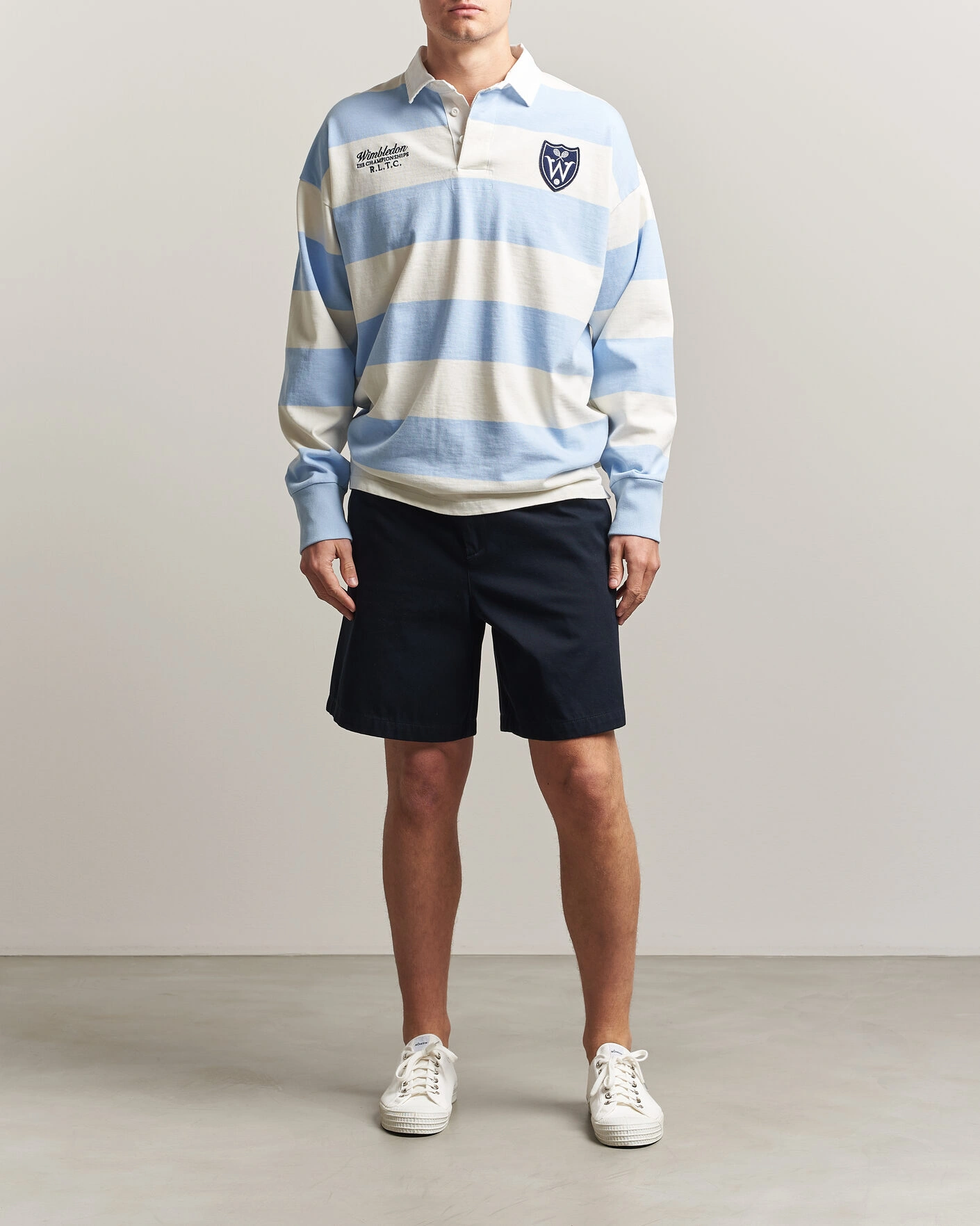 Herre | Gensere | Polo Ralph Lauren | Striped Rugby Pullover Office Blue/Deckwash White