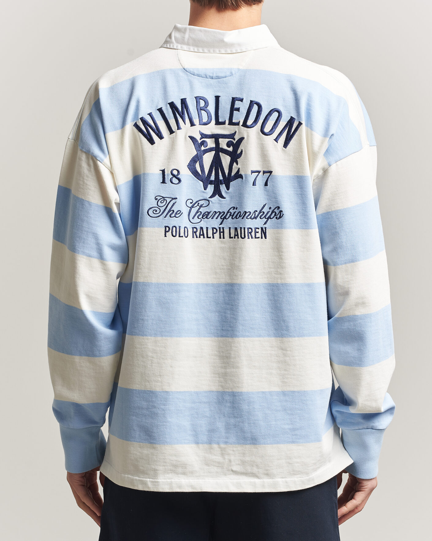 Herre | Gensere | Polo Ralph Lauren | Striped Rugby Pullover Office Blue/Deckwash White