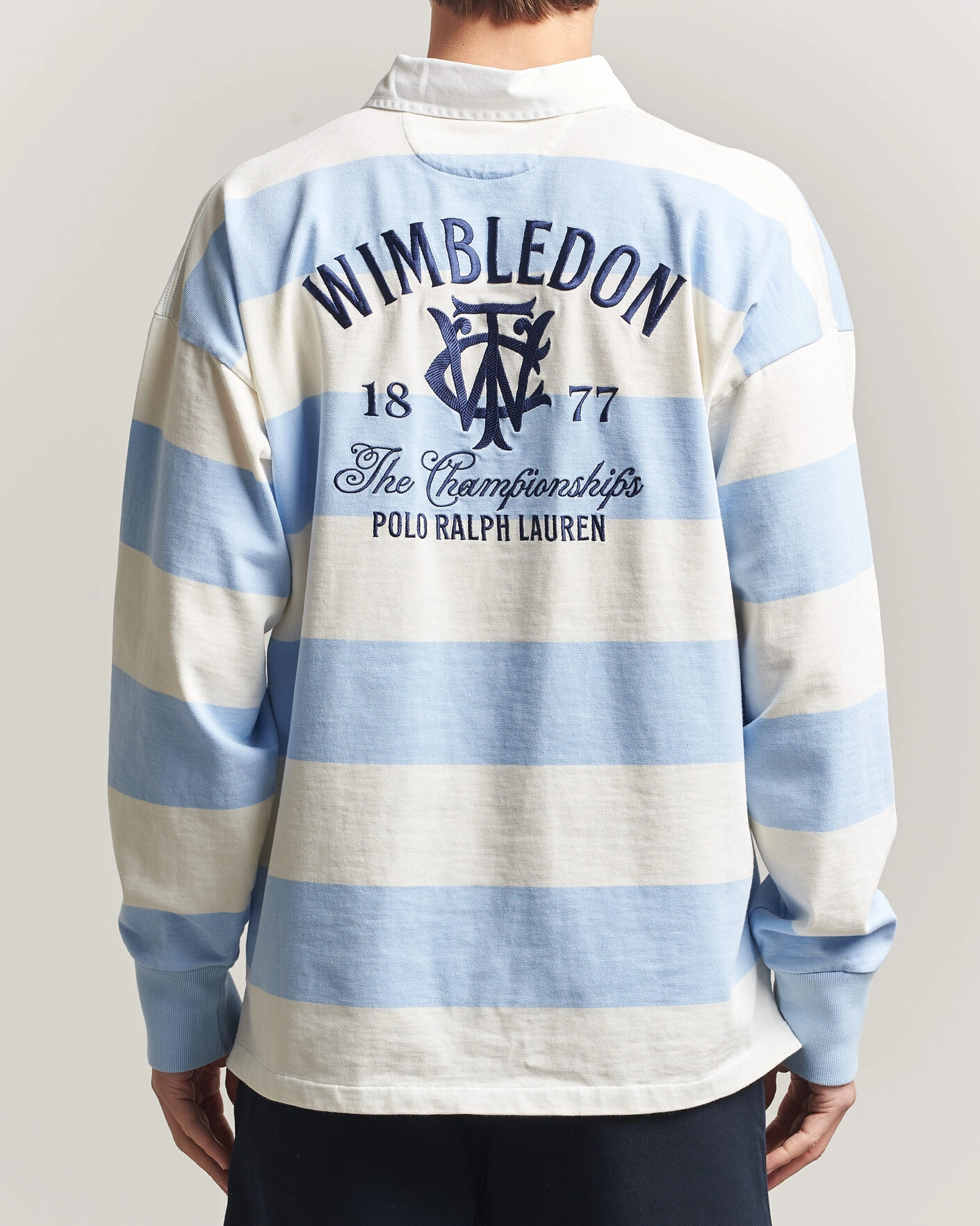 Herre | Gensere | Polo Ralph Lauren | Striped Rugby Pullover Office Blue/Deckwash White