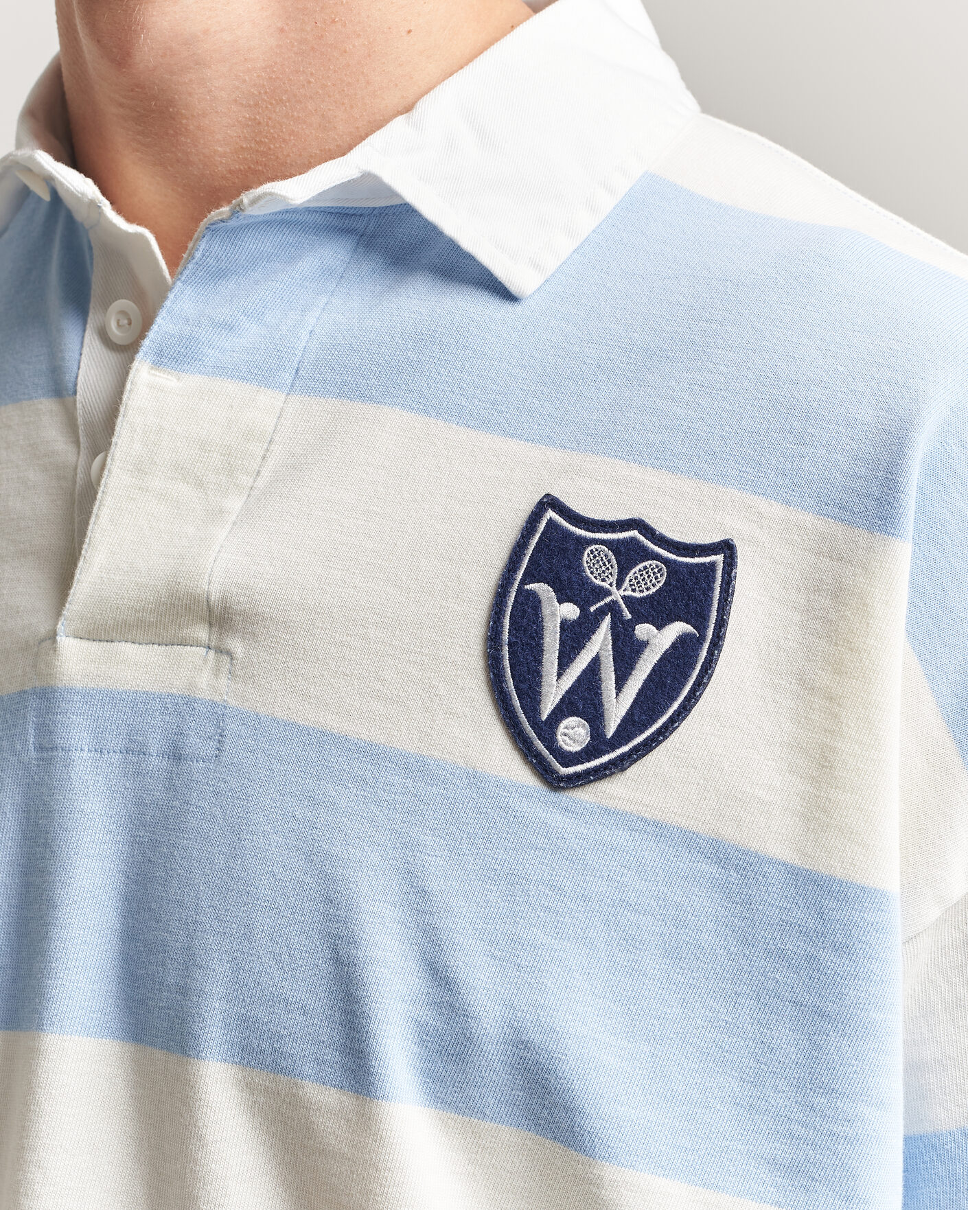 Herre | Gensere | Polo Ralph Lauren | Striped Rugby Pullover Office Blue/Deckwash White