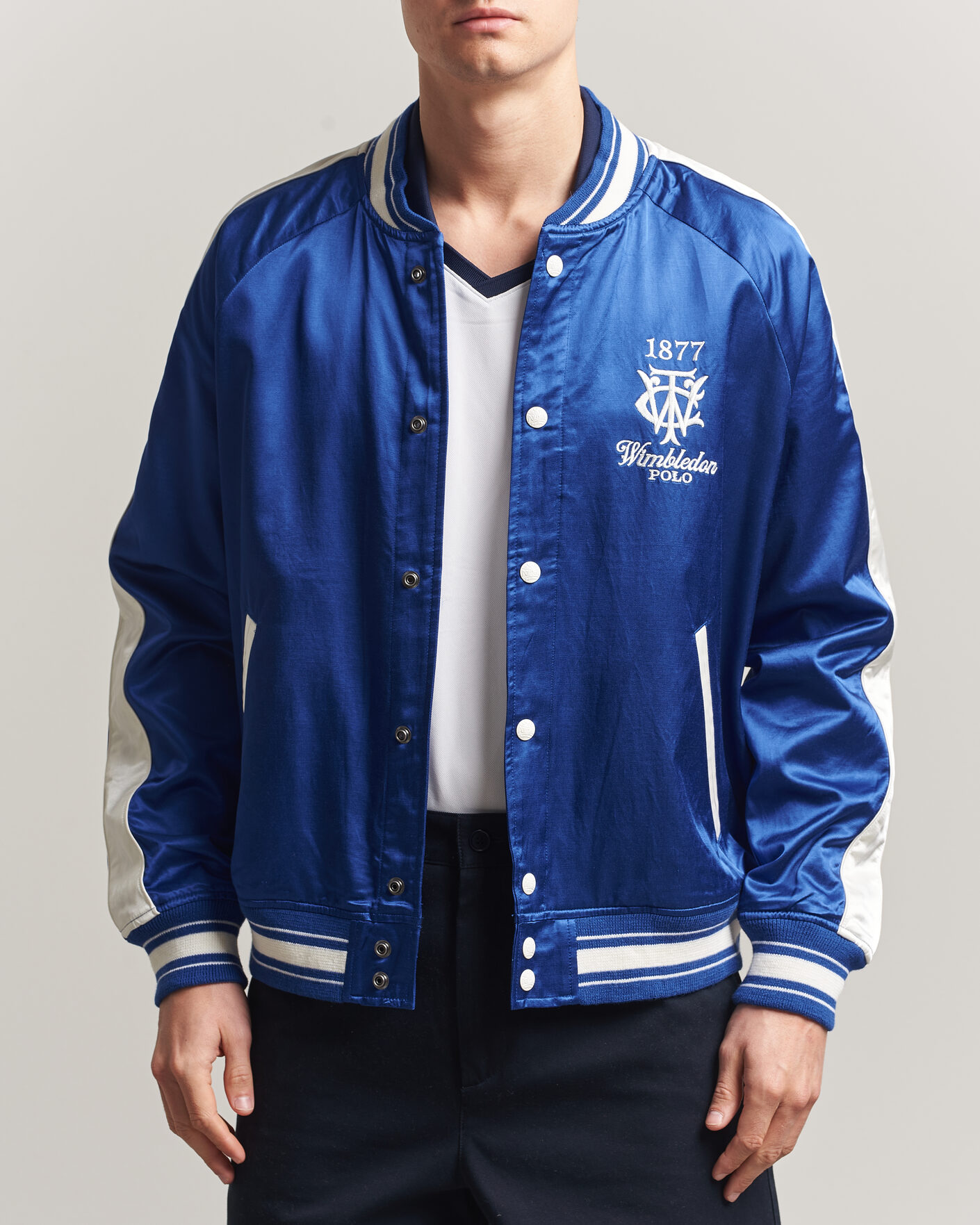 Herre | Jakker | Polo Ralph Lauren | Championship Bomber Jacket Graphic Royal/White