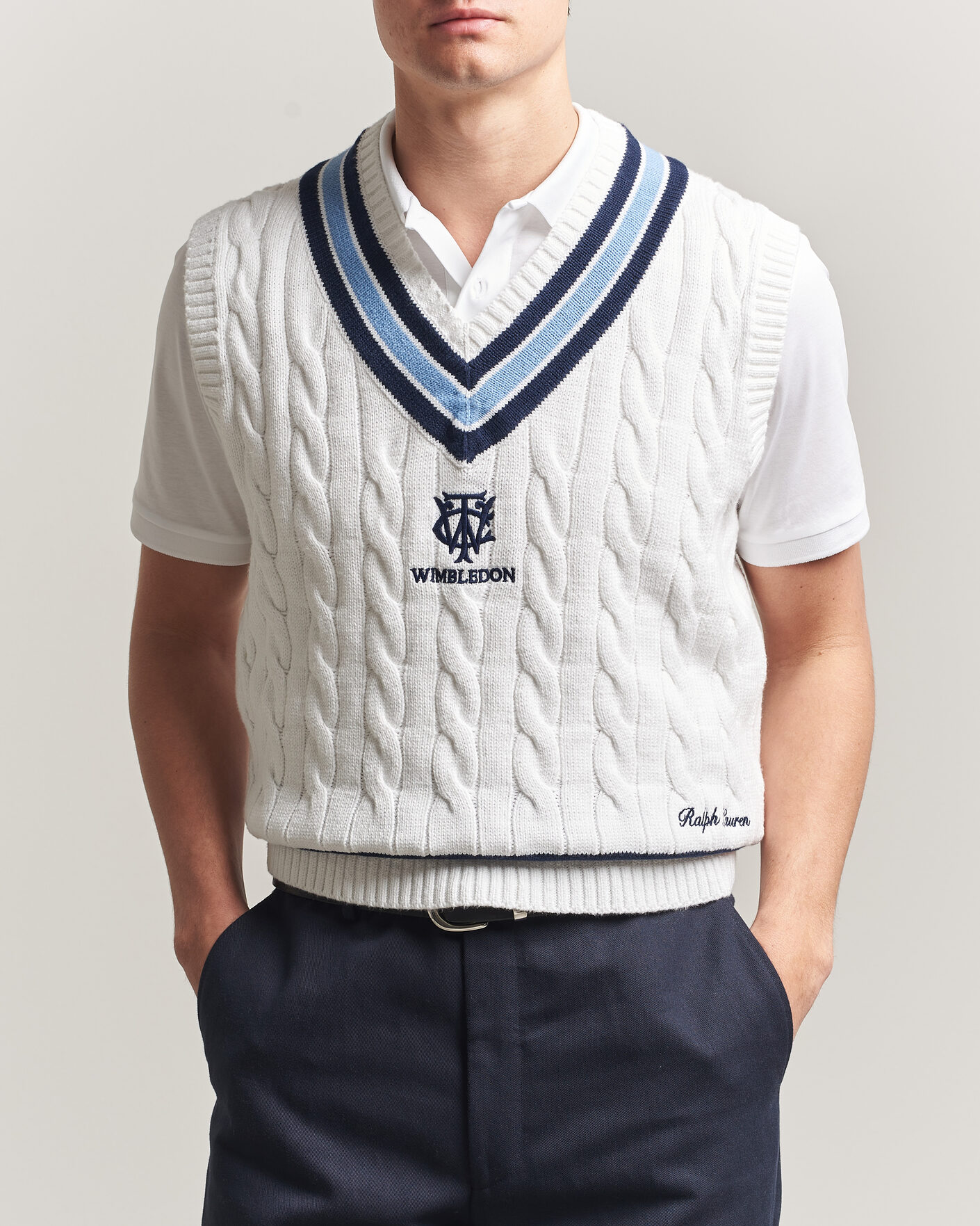 Herre | Gensere | Polo Ralph Lauren | Cotton Cable Vest Cream Combo