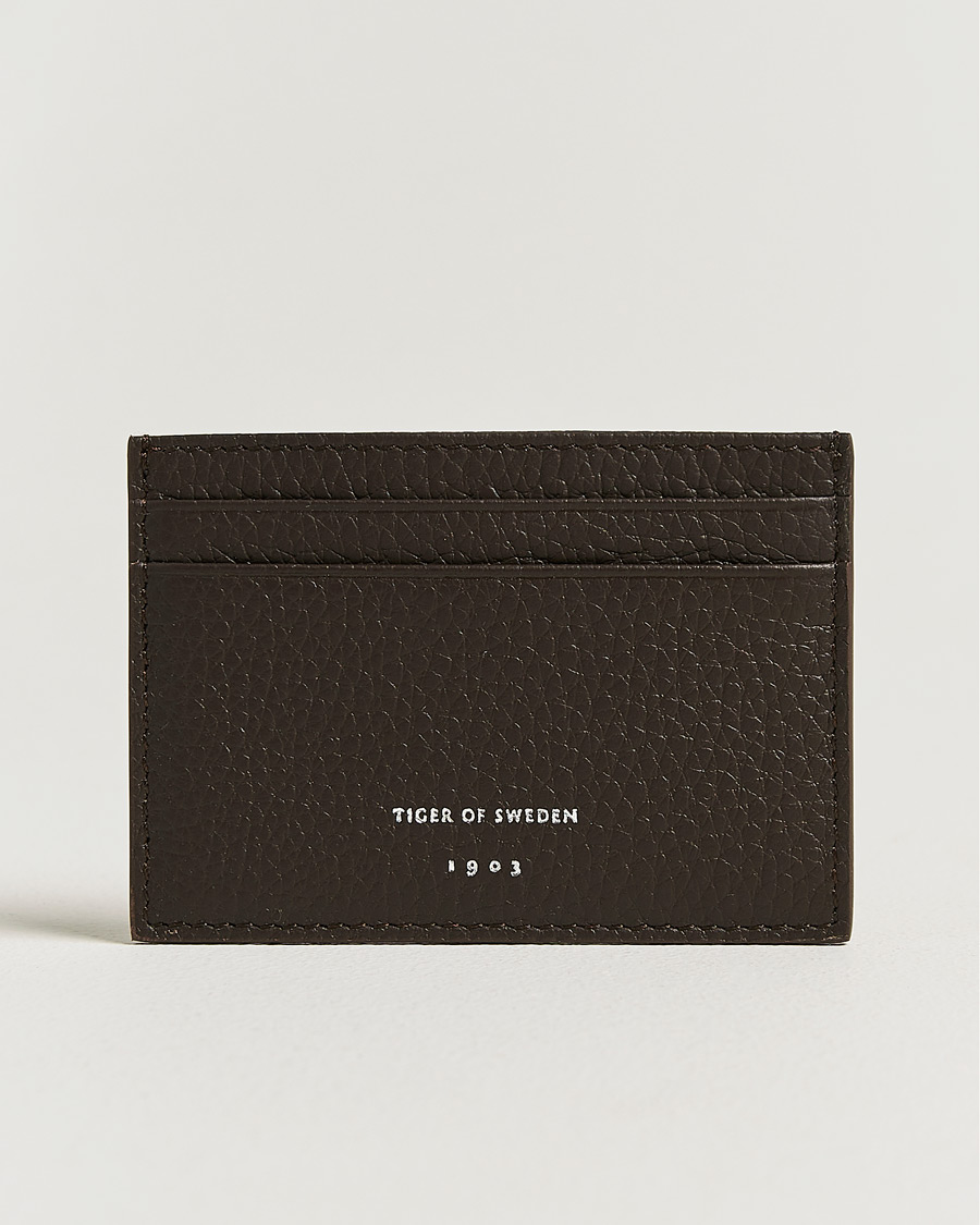 Herre | Lommebøker | Tiger of Sweden | Wharf Leather Card Holder Dark Brown