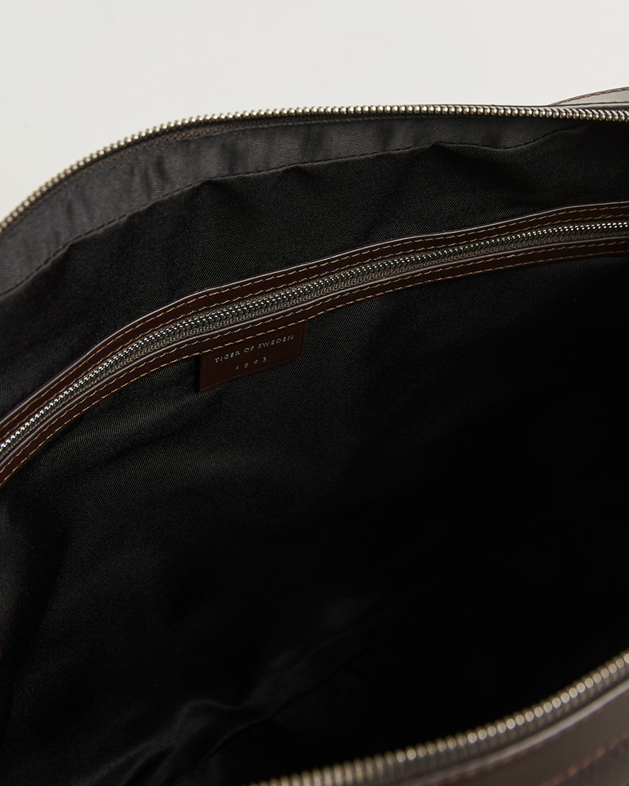 Herre | Vesker | Tiger of Sweden | Bosun Grained Leather Briefcase Dark Brown