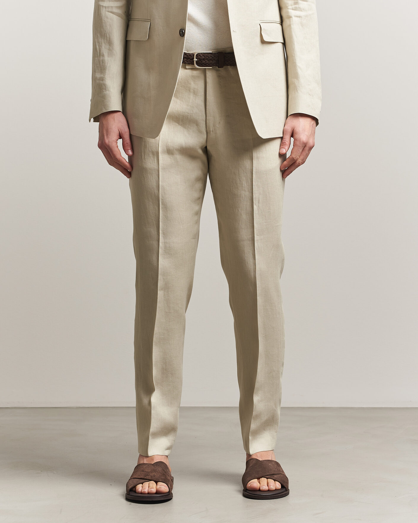 Herre | Bukser | Tiger of Sweden | Tenuta Linen Suit Trousers Cream Sand
