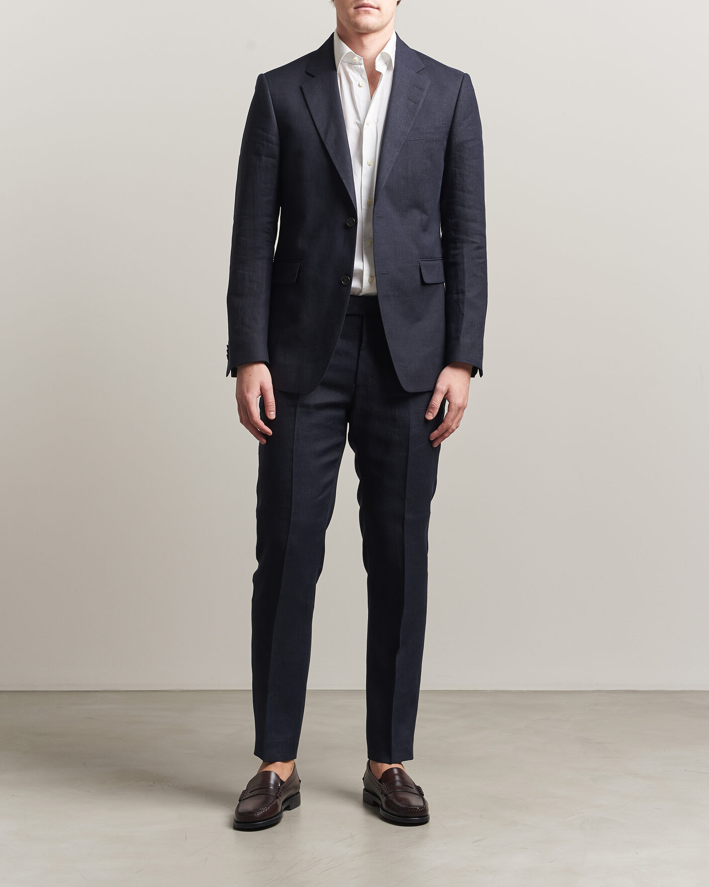 Herre | Bukser | Tiger of Sweden | Tenuta Linen Suit Trousers Midnight Blue