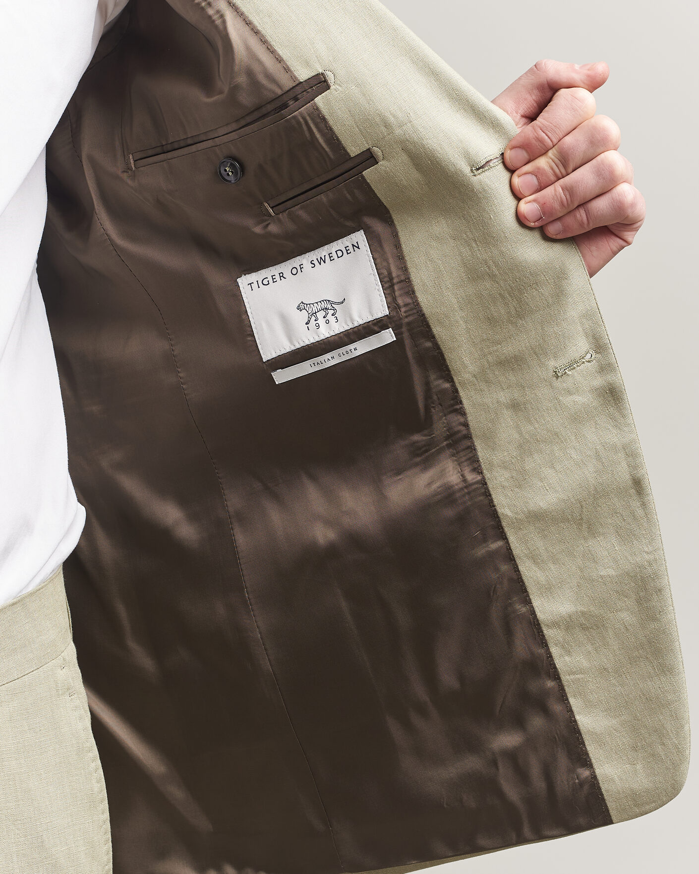 Herre | Dressjakker | Tiger of Sweden | Justin Linen Suit Blazer Mole