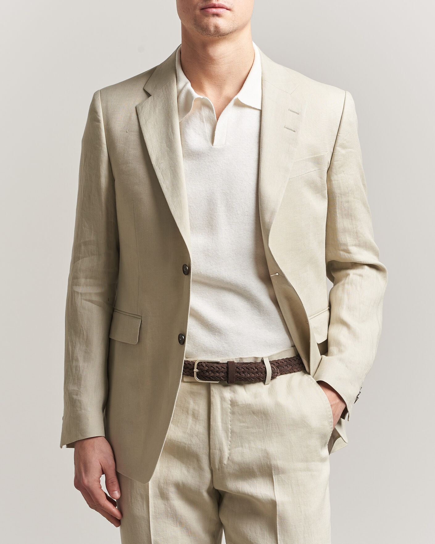 Herre | Dressjakker | Tiger of Sweden | Justin Linen Suit Blazer Cream Sand