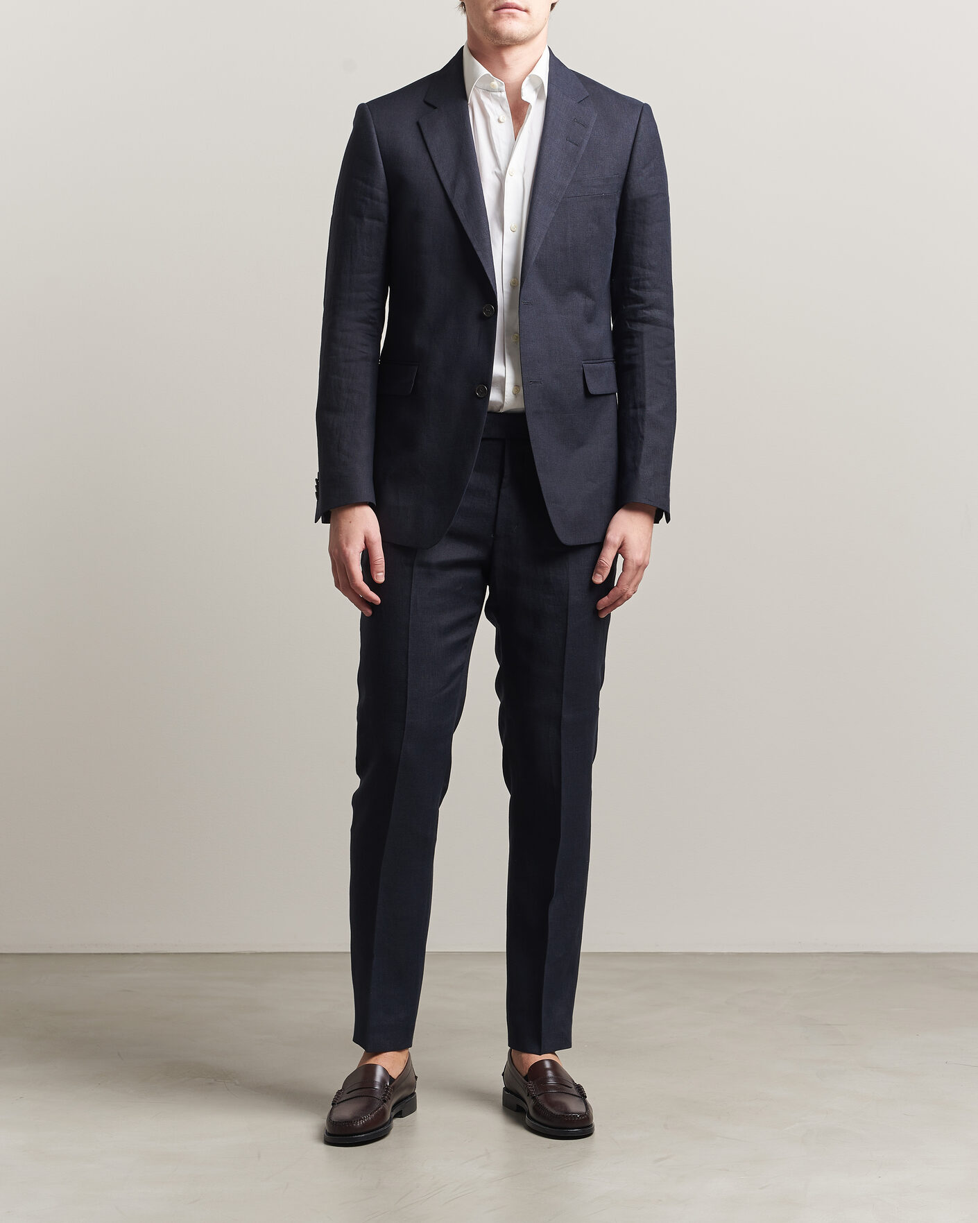 Herre | Dressjakker | Tiger of Sweden | Justin Linen Suit Blazer Midnight Blue