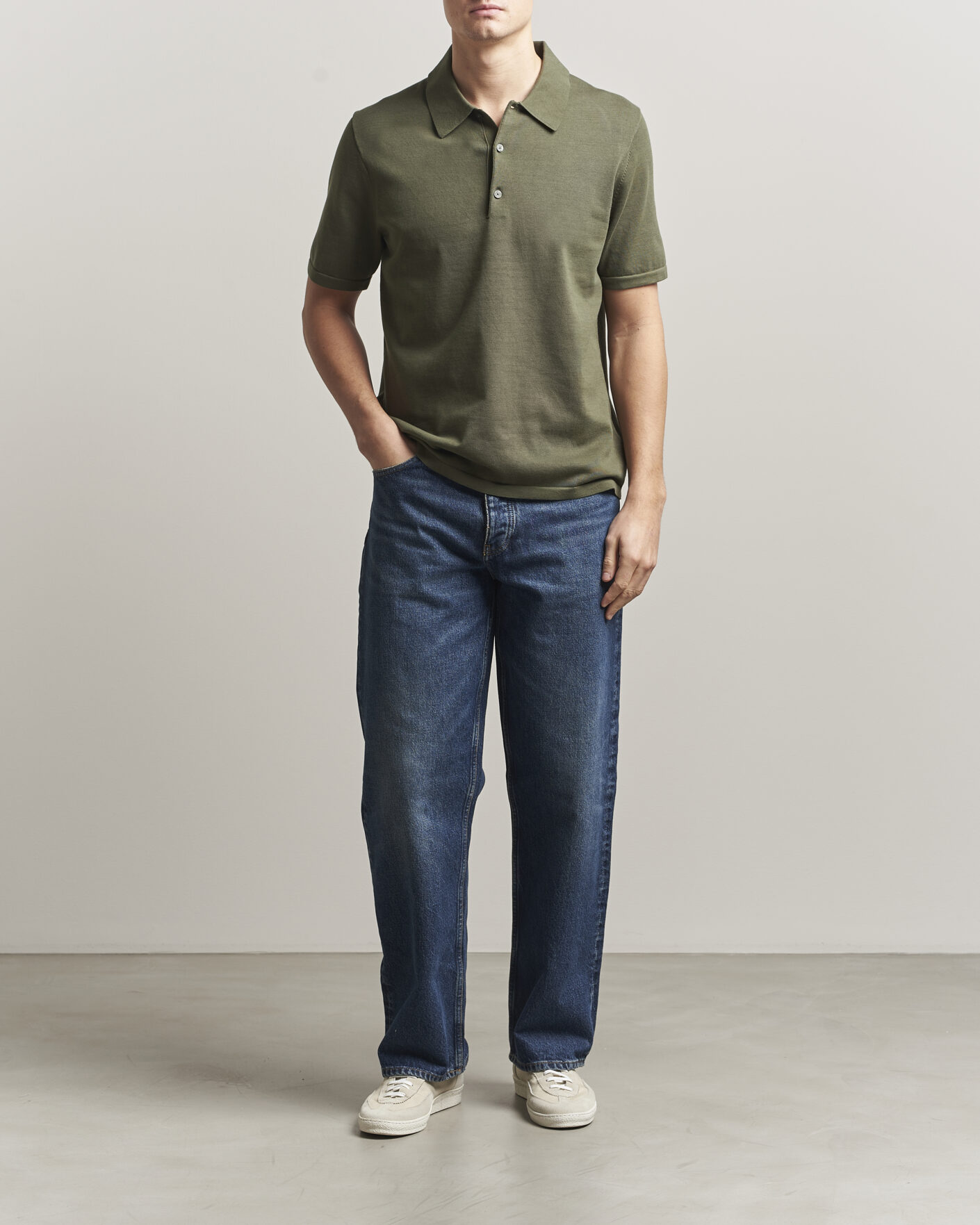 Herre | Pikéer | Tiger of Sweden | Erros Cotton Knitted Polo Kalamata Green