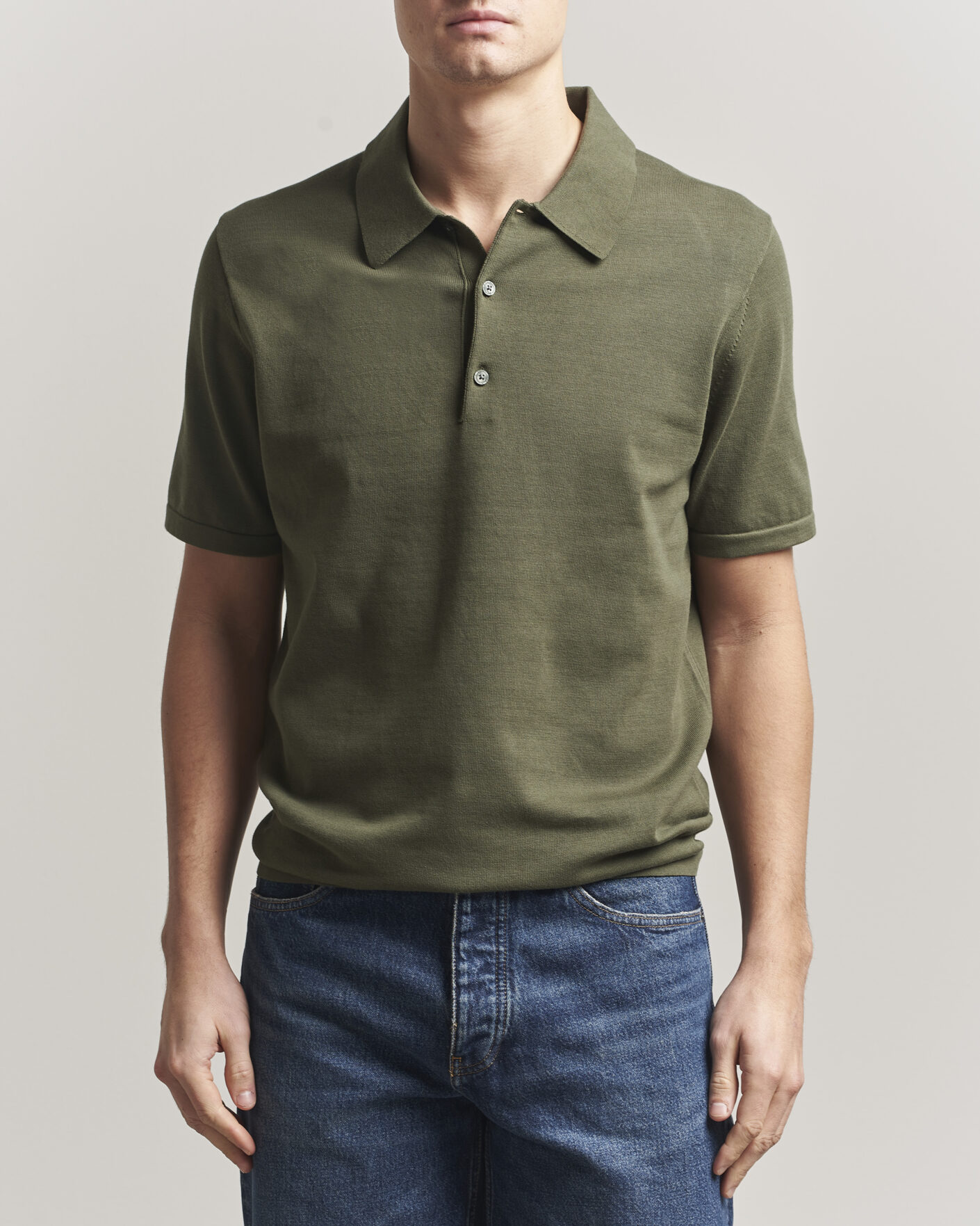 Herre | Pikéer | Tiger of Sweden | Erros Cotton Knitted Polo Kalamata Green