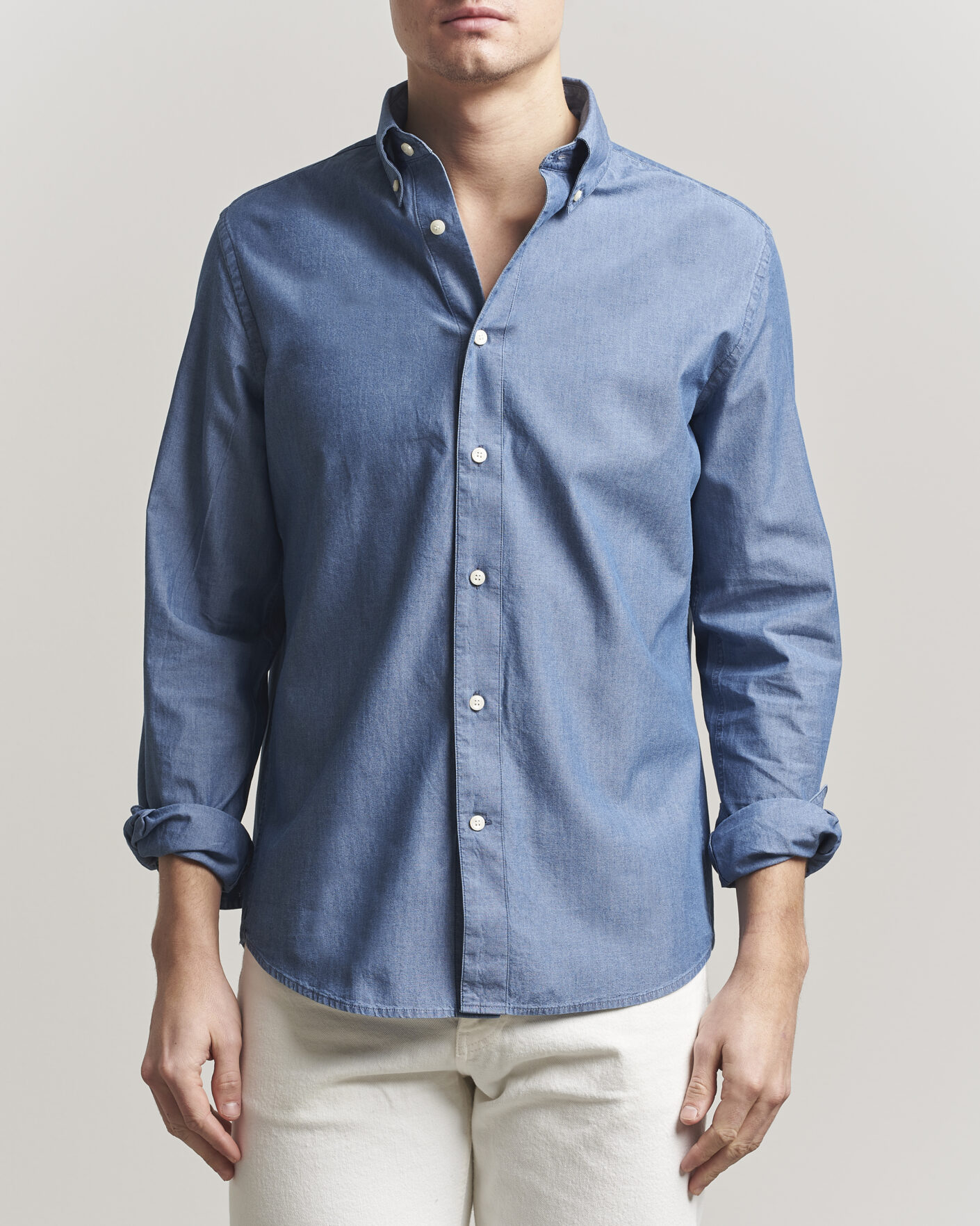 Herre | Skjorter | Tiger of Sweden | Bjorn Denim Shirt Bering Sea