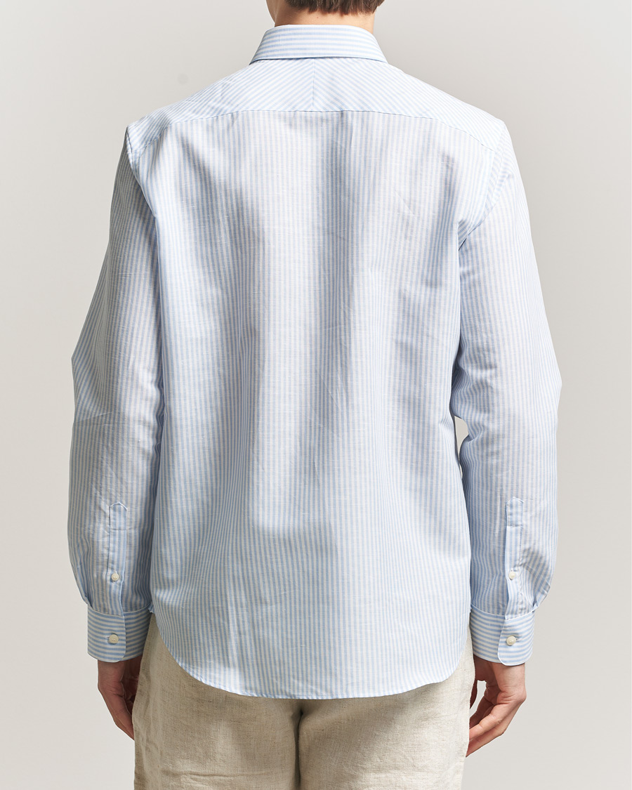 Herre | Skjorter | Tiger of Sweden | Bjorn Cotton/Linen Striped Shirt Heaven