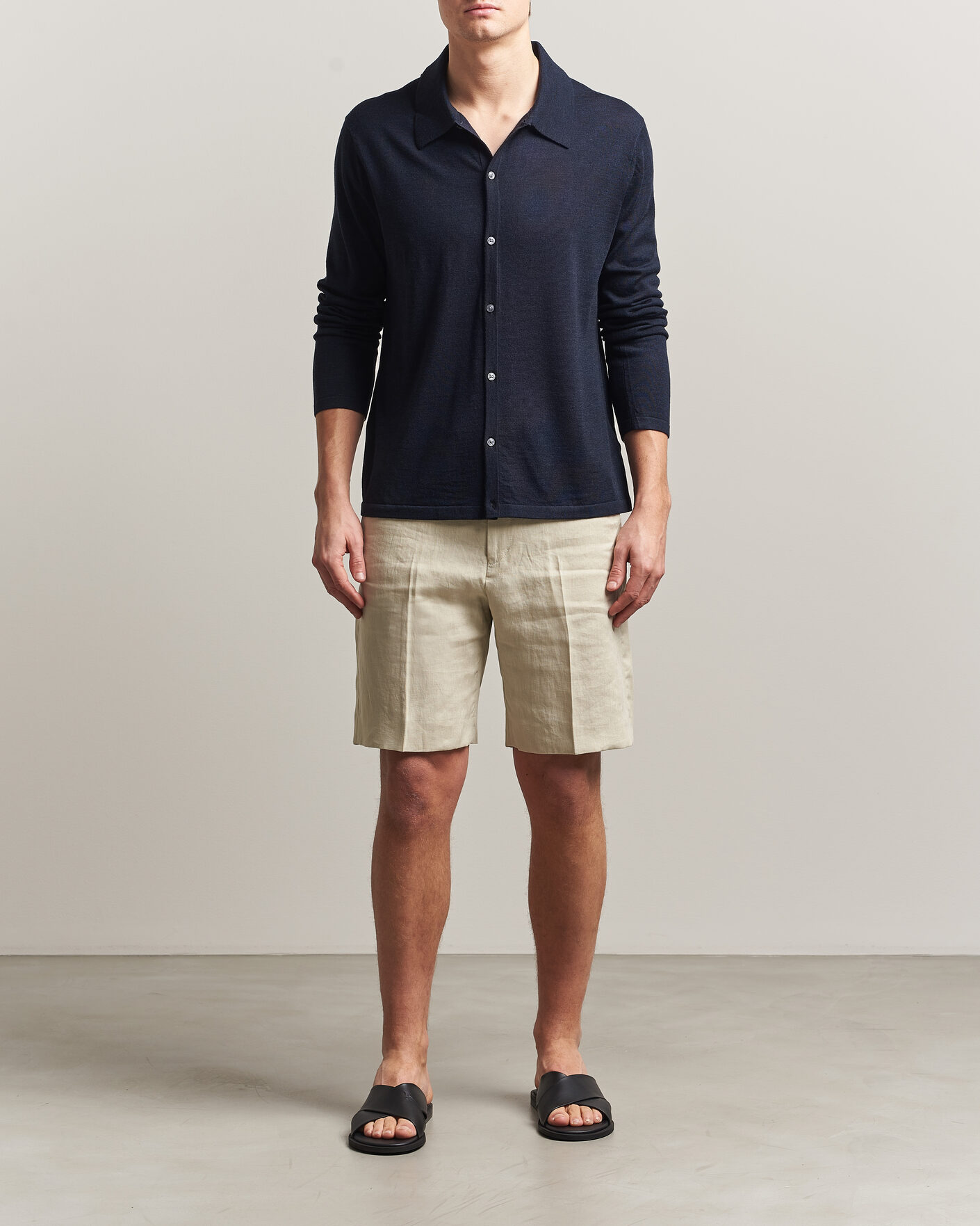 Herre | Gensere | Tiger of Sweden | Verklin Merino Knitted Cardigan Light Ink