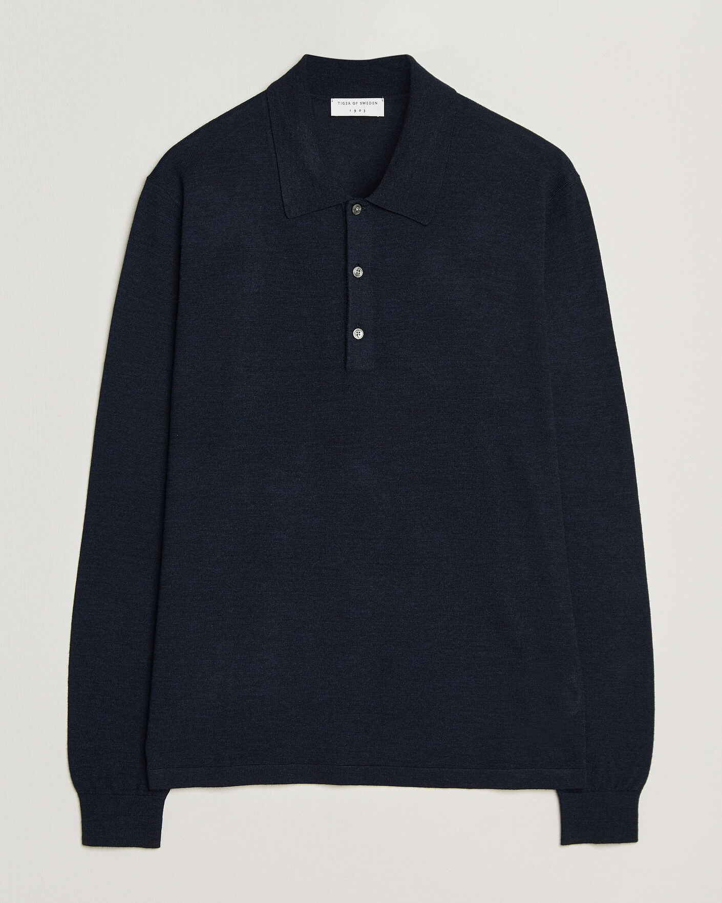 Herre | Gensere | Tiger of Sweden | Eross Merino Knitted Polo Light Ink