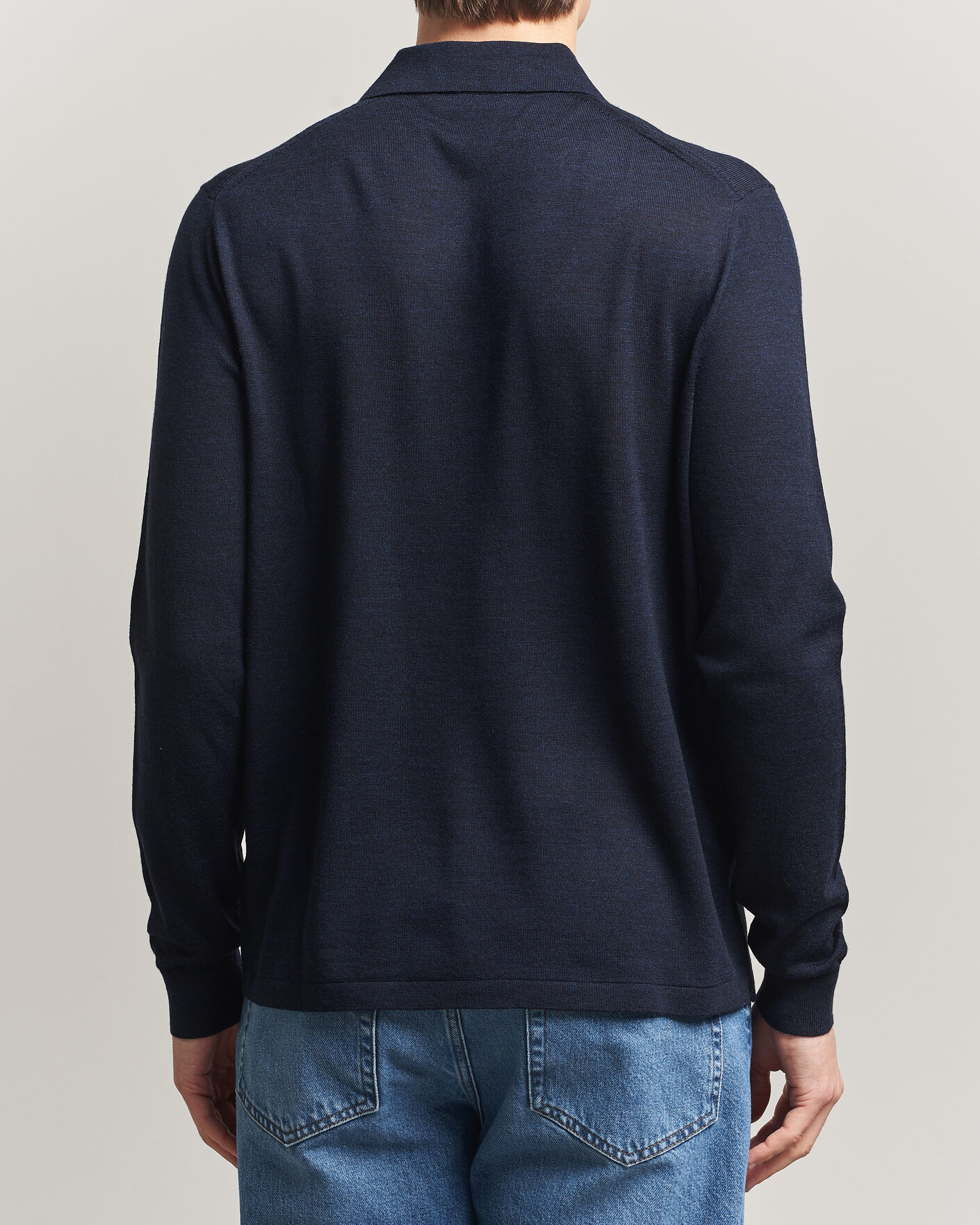 Herre | Gensere | Tiger of Sweden | Eross Merino Knitted Polo Light Ink