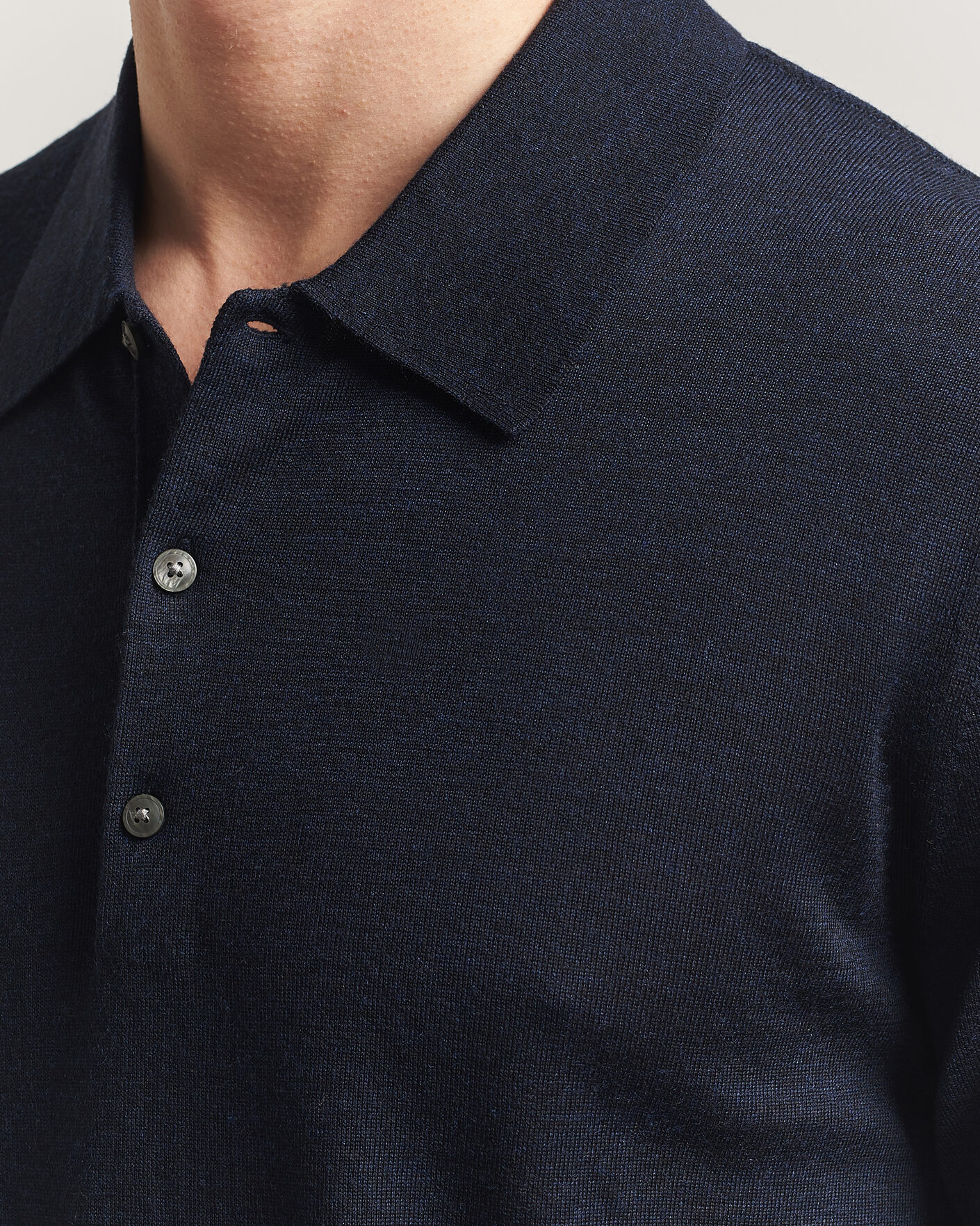 Herre | Gensere | Tiger of Sweden | Eross Merino Knitted Polo Light Ink