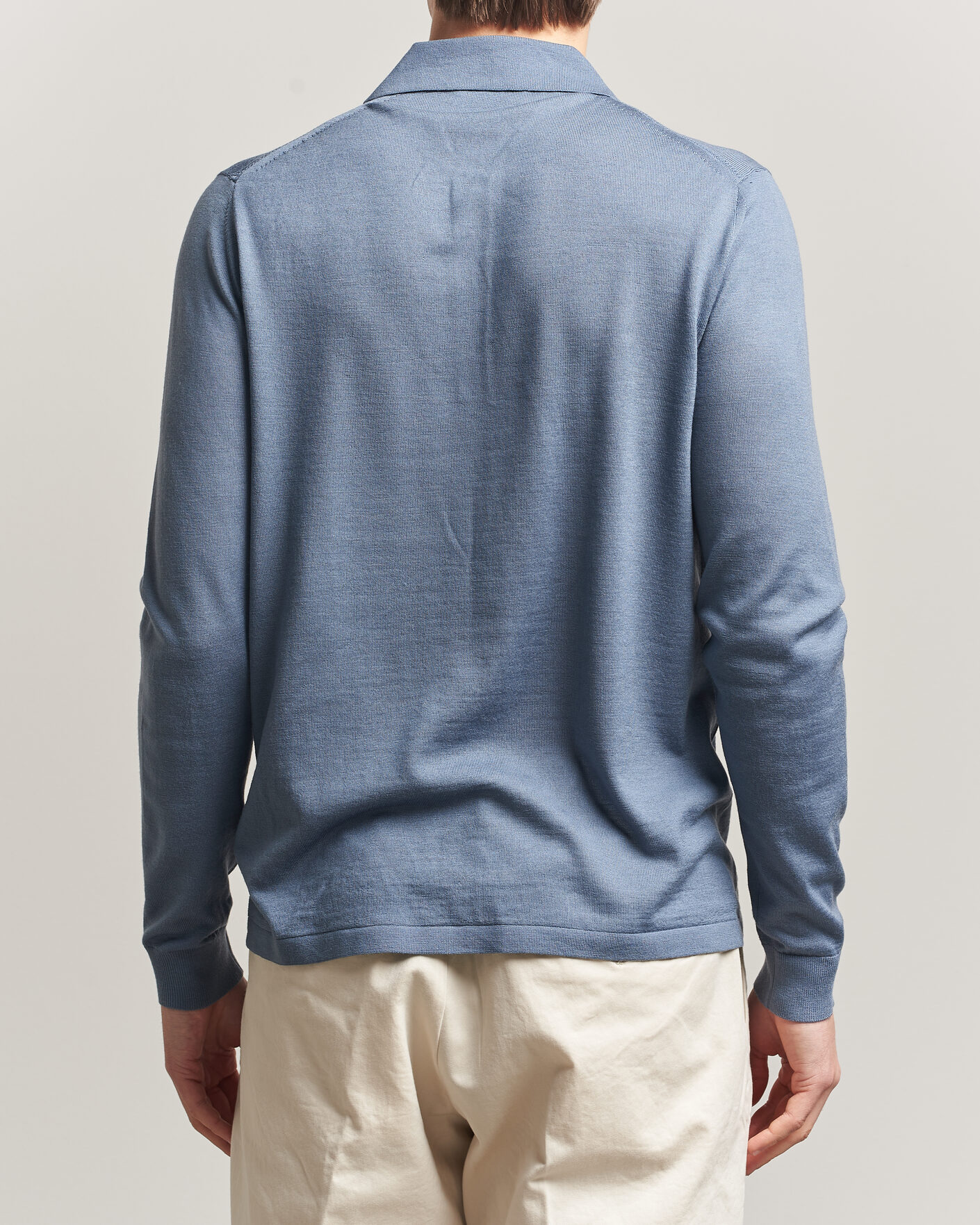 Herre | Gensere | Tiger of Sweden | Eross Merino Knitted Polo Dull Blue