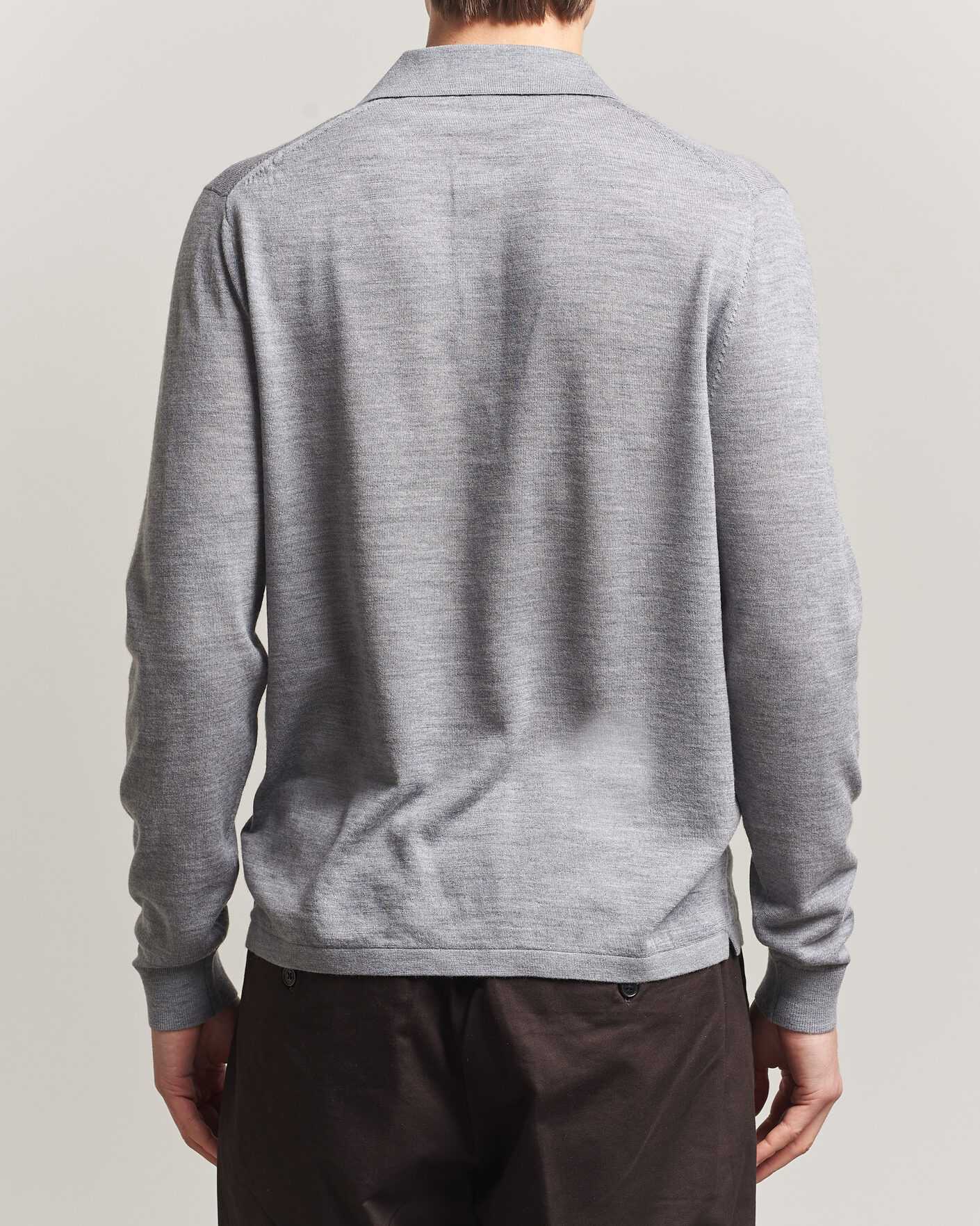 Herre | Gensere | Tiger of Sweden | Eross Merino Knitted Polo Grey Melange