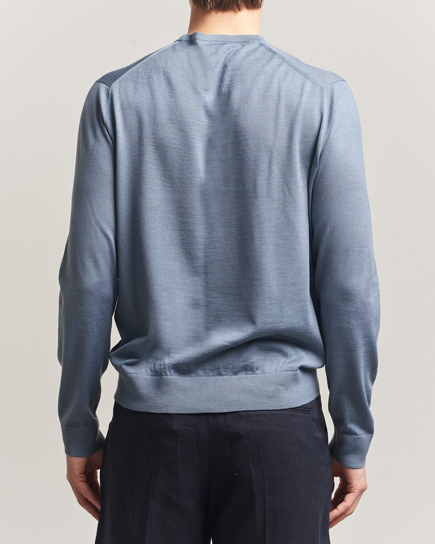Herre | Gensere | Tiger of Sweden | Connor Merino Knitted Crew Neck Dull Blue