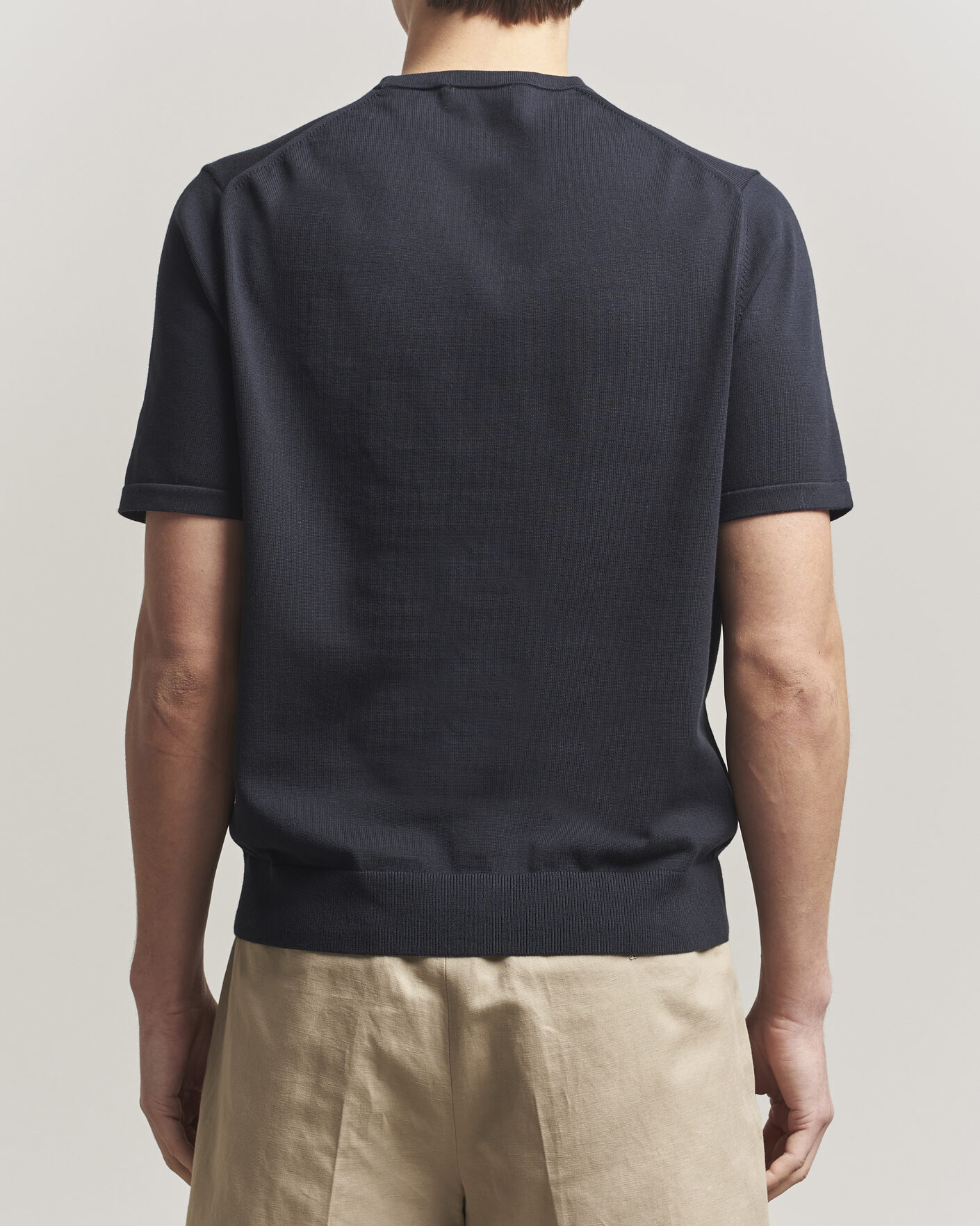 Herre | T-Shirts | Tiger of Sweden | Connor Cotton Knitted T-Shirt Light Ink